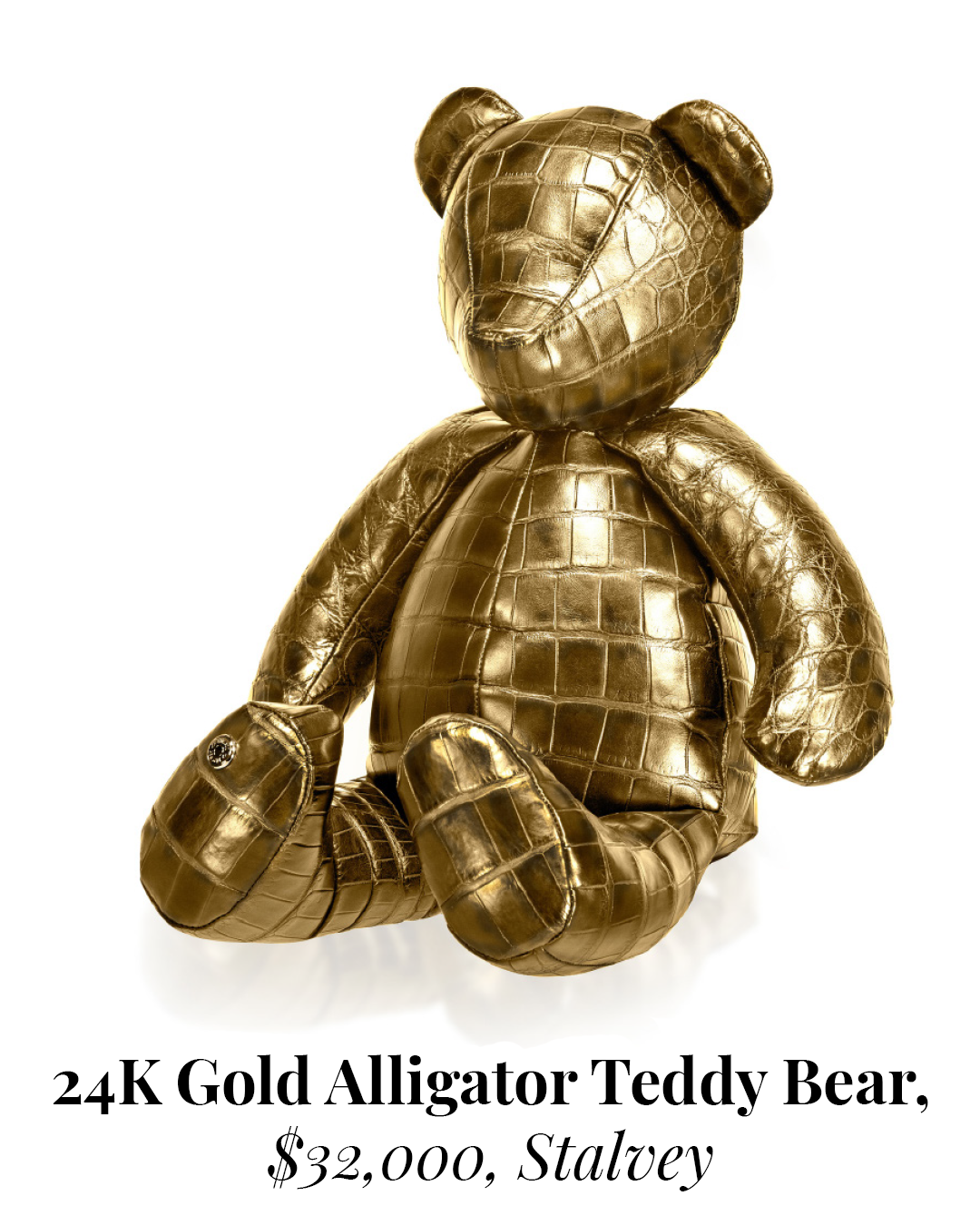 24K Gold Crocodile Teddy Bear