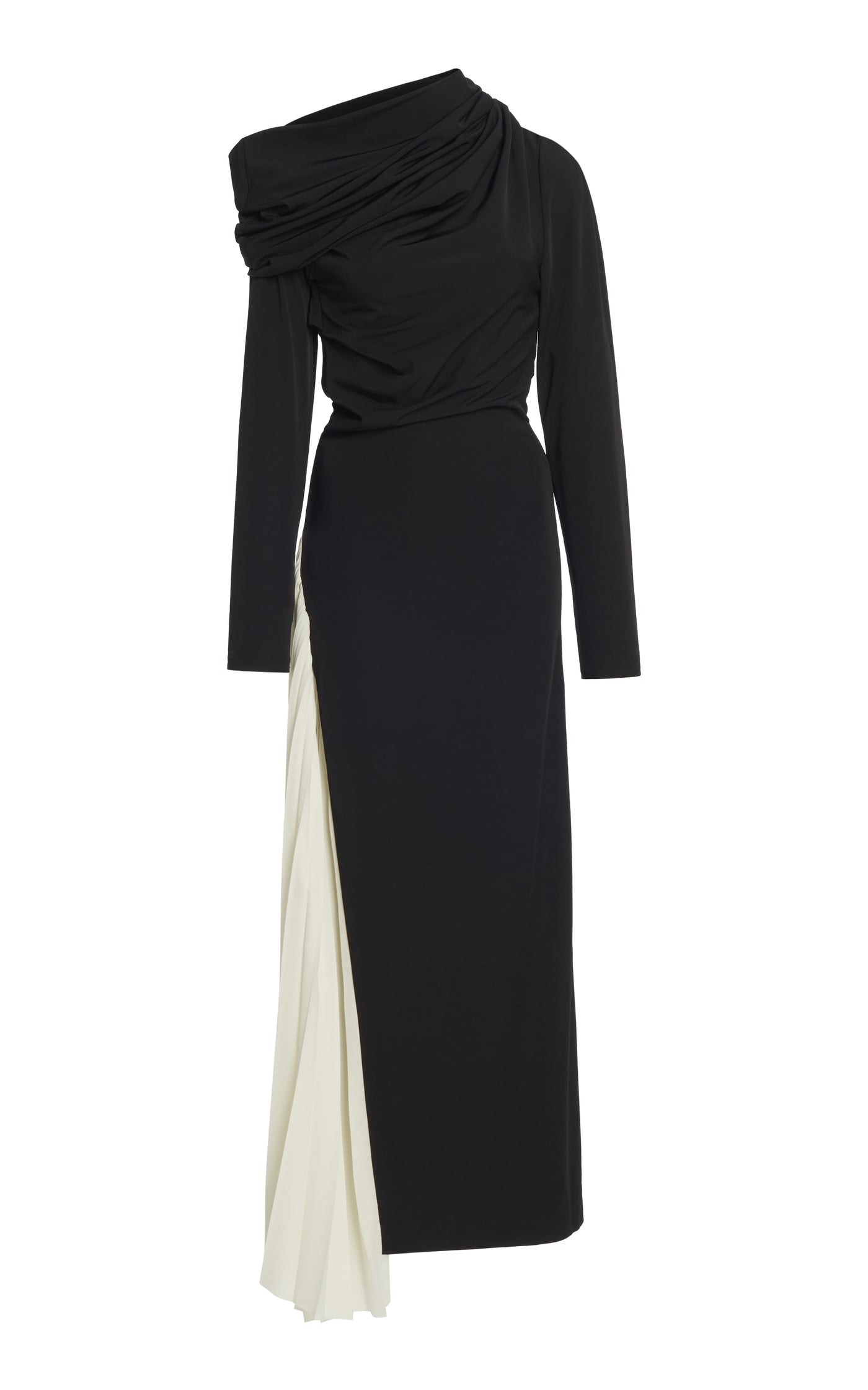 Pleated Jersey Maxi Dress