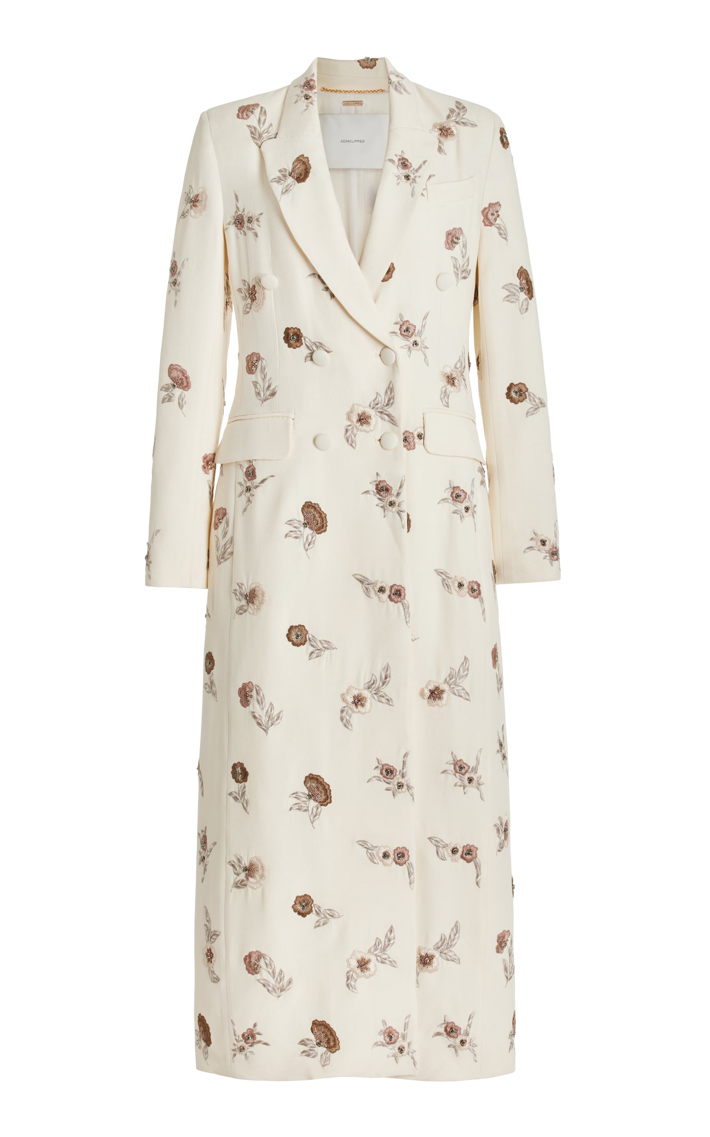 Manteau Embroidered Silk-Wool Coat