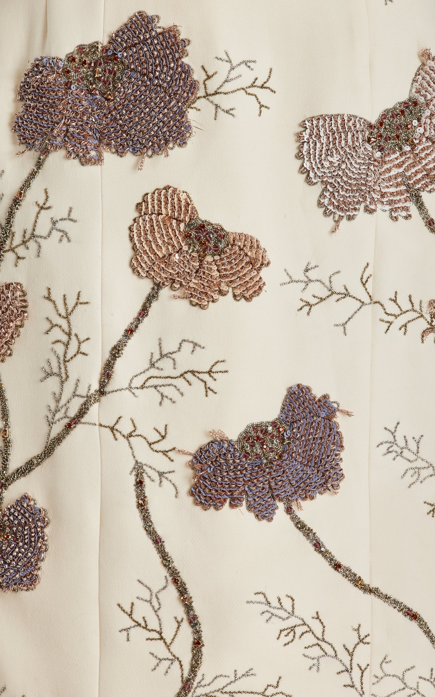 Embroidered Silk-Wool Midi Dress
