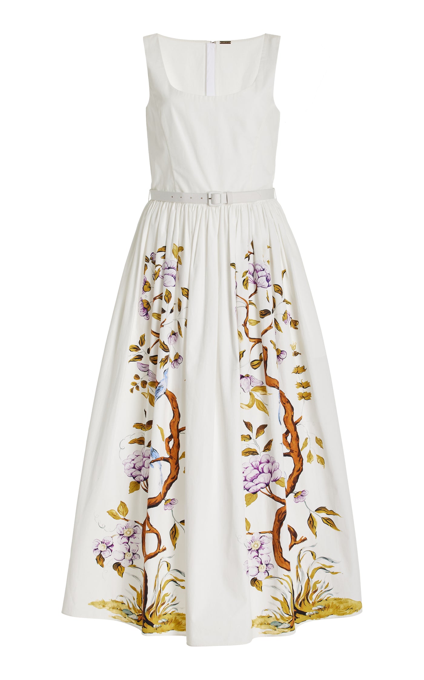 Printed Cotton Poplin Midi Dress