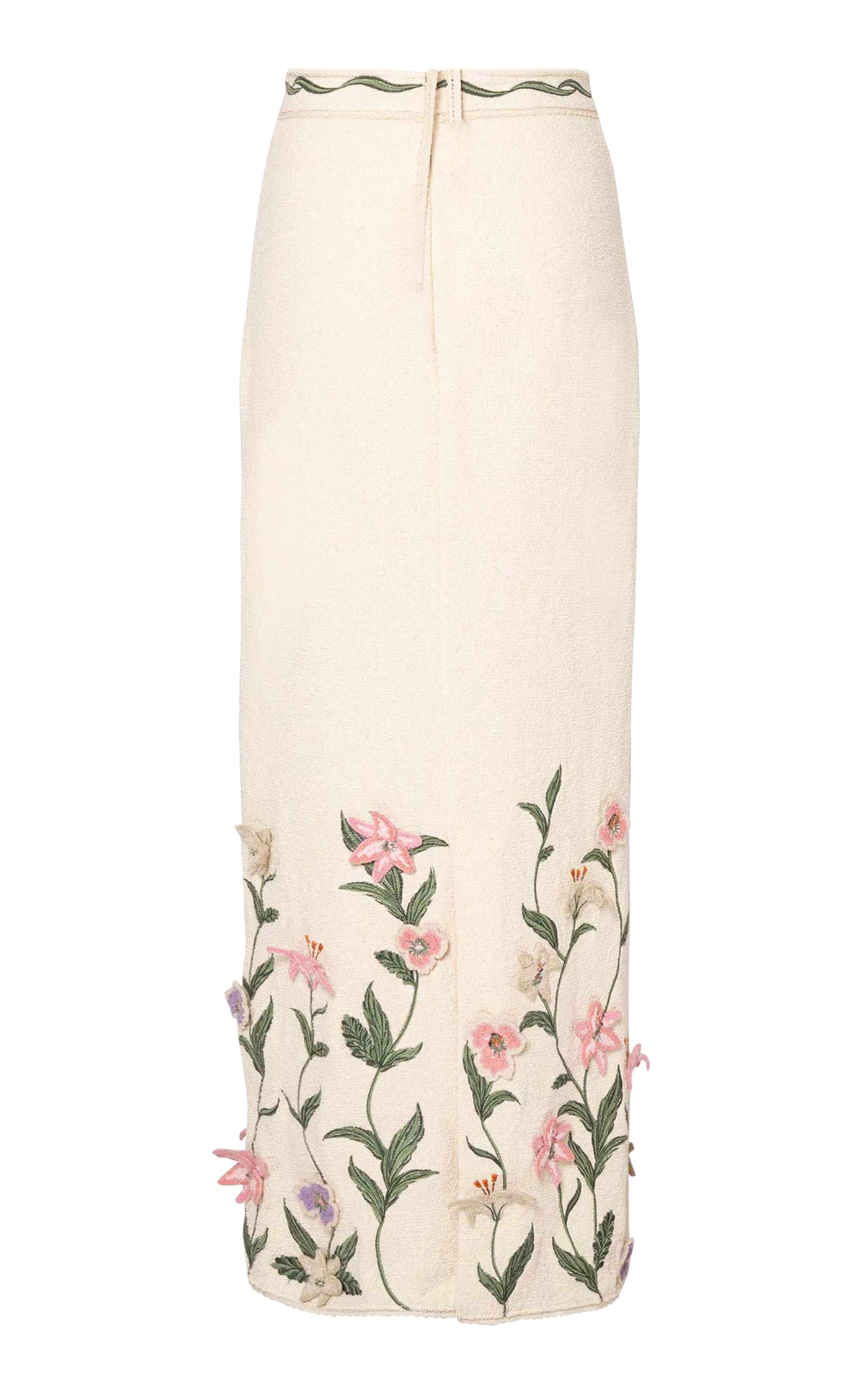 Chlorella Pacifico Embroidered Cotton-Blend Maxi Skirt