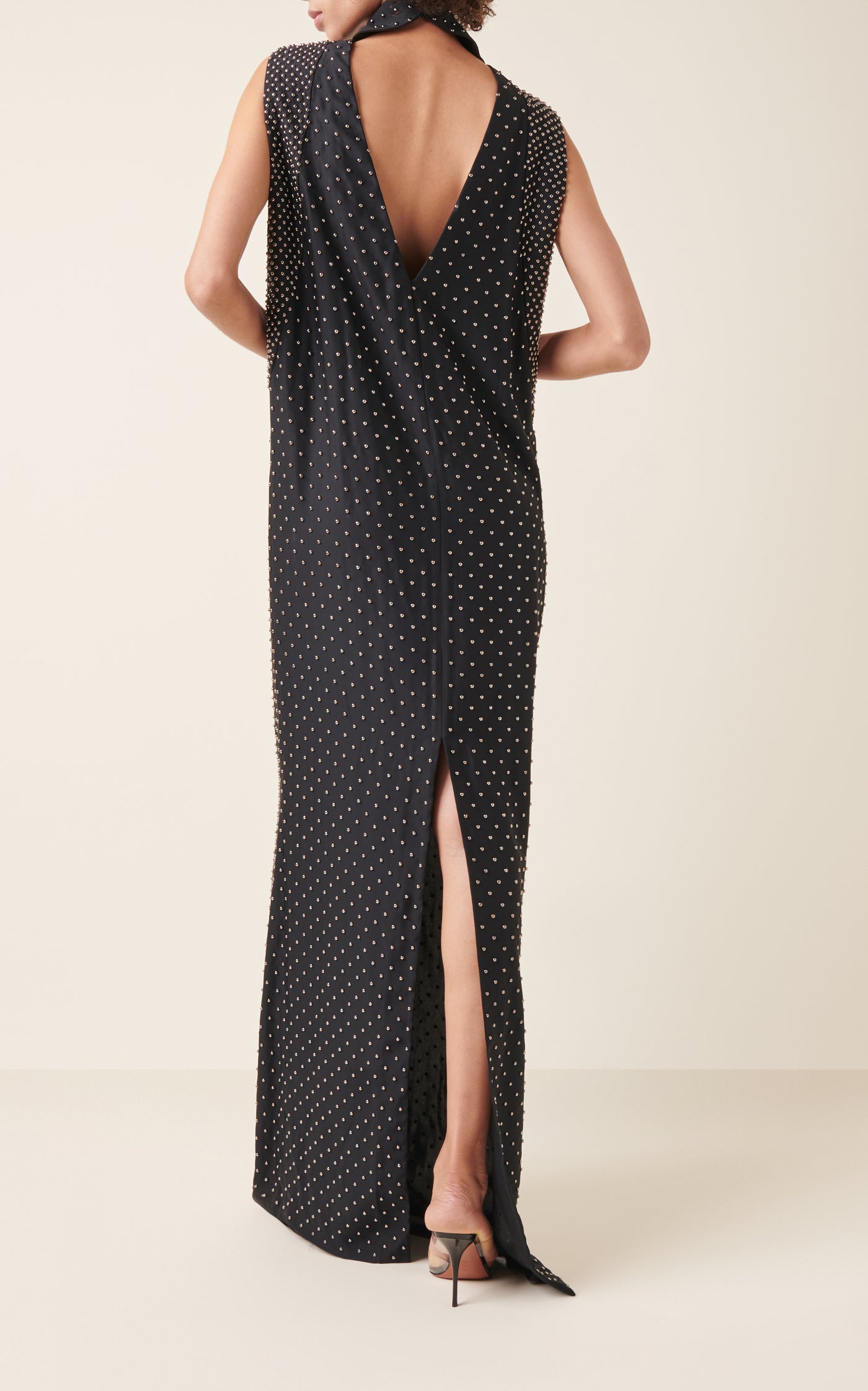 Studded Jersey Maxi Dress