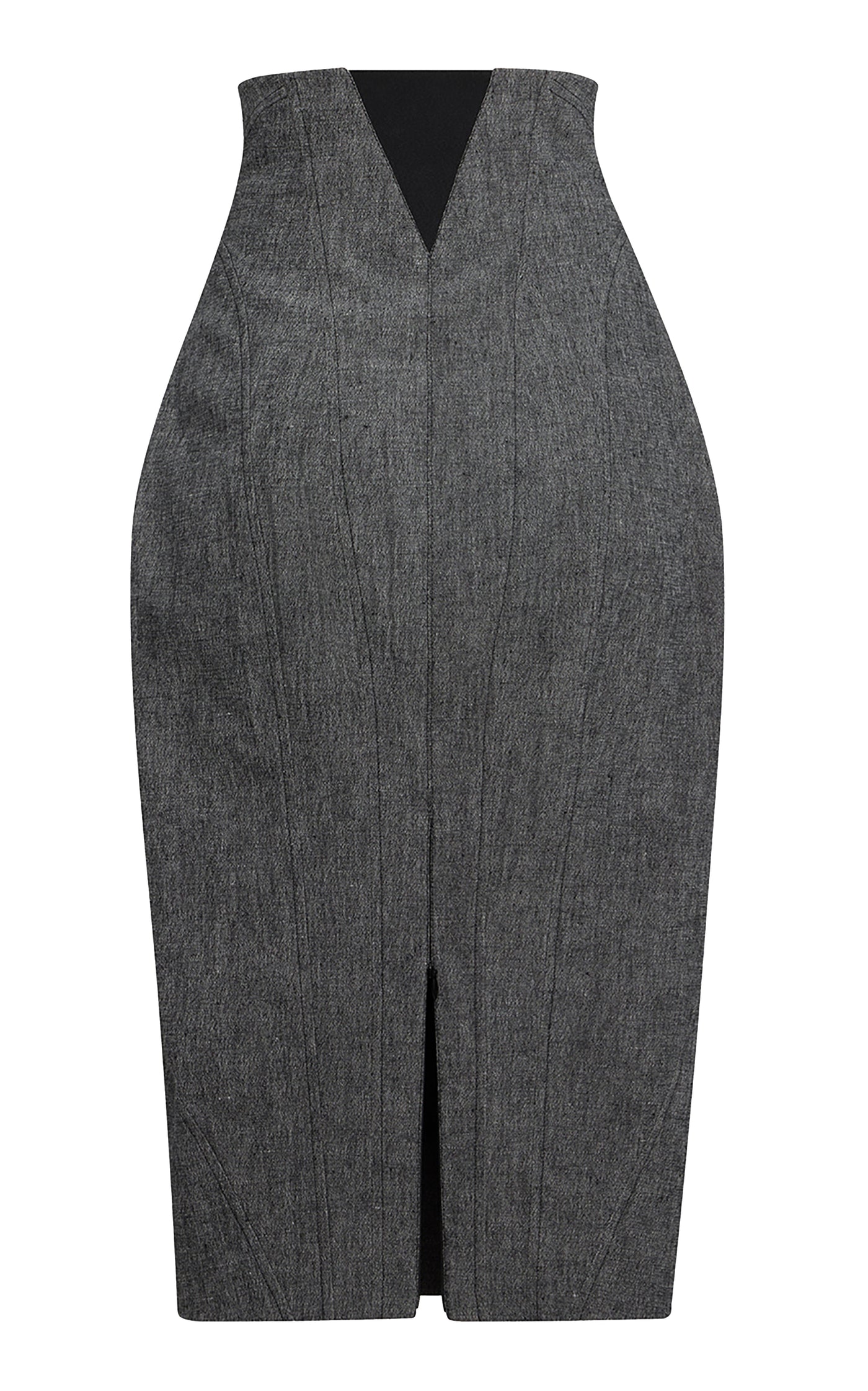 Button-Detailed Linen Midi Pencil Skirt