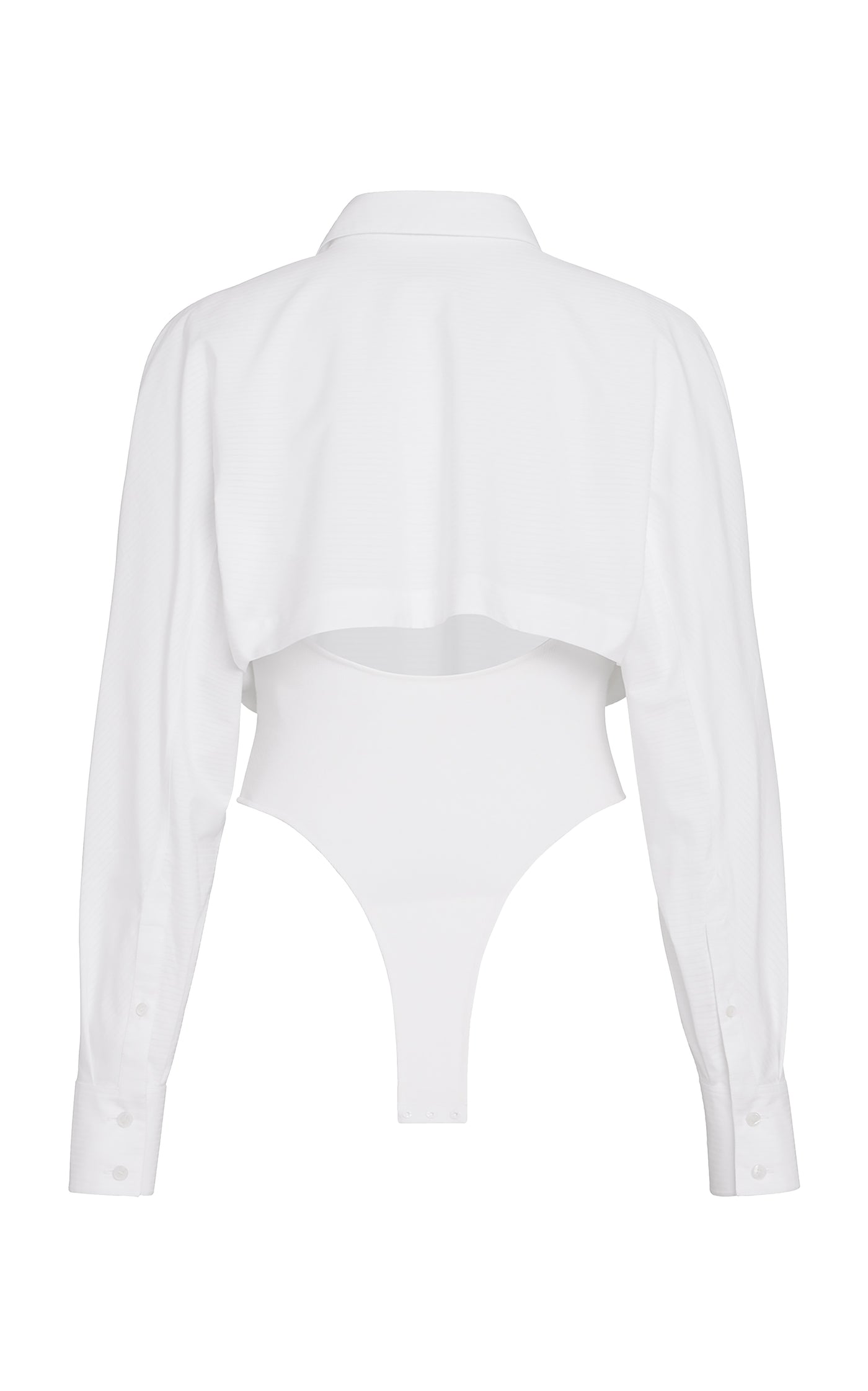 Cotton-Poplin Button-Down Bodysuit