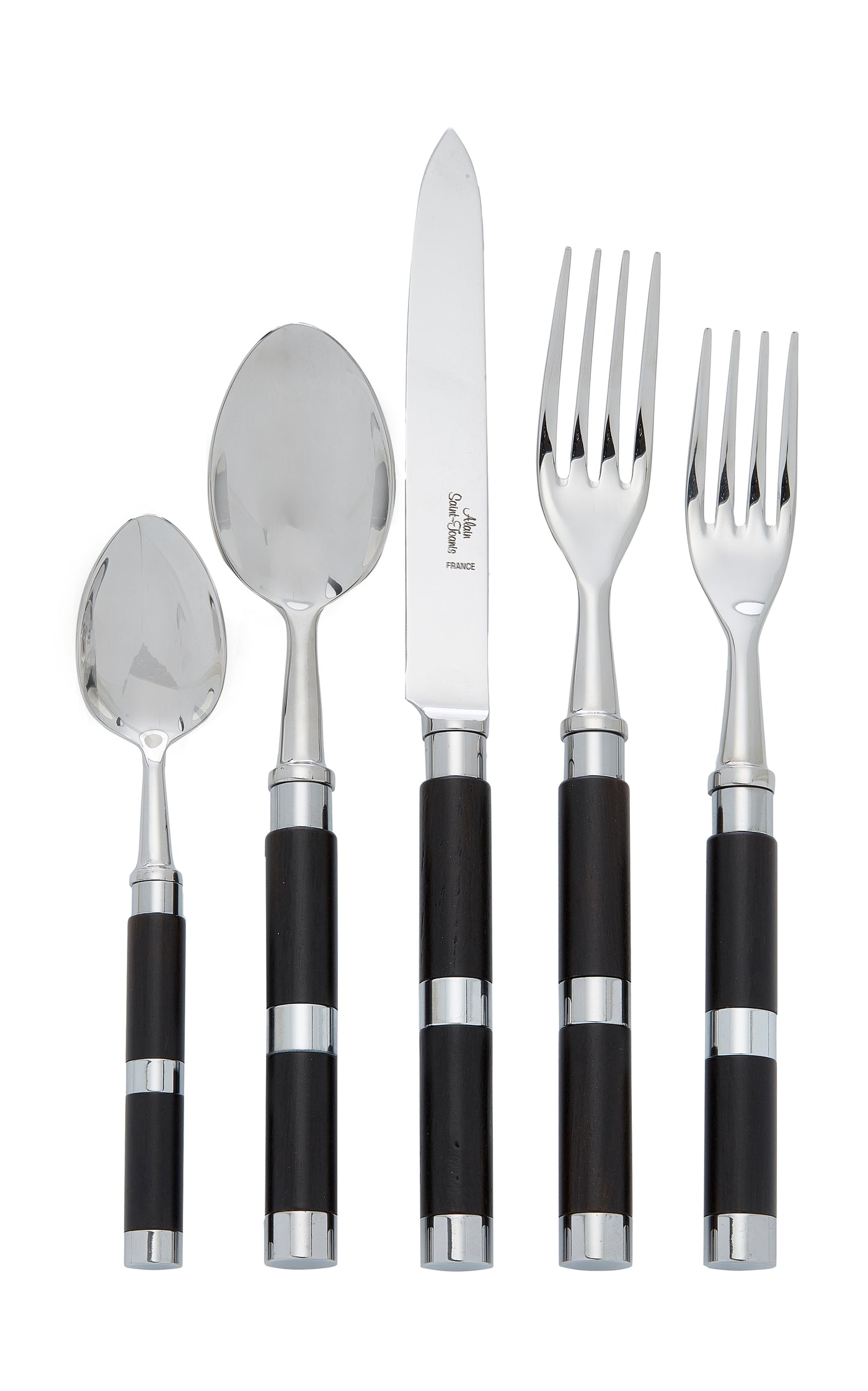 Carla Stainless Steel and Ebony Silverware Set