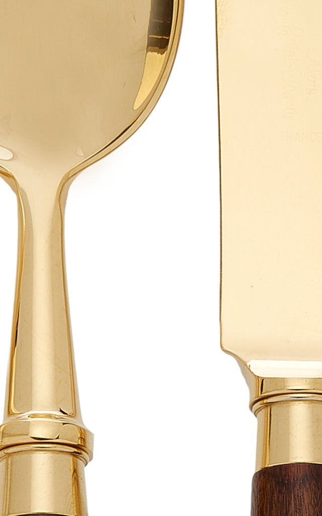 Julia Gold-Plated Rosewood Flatware Set