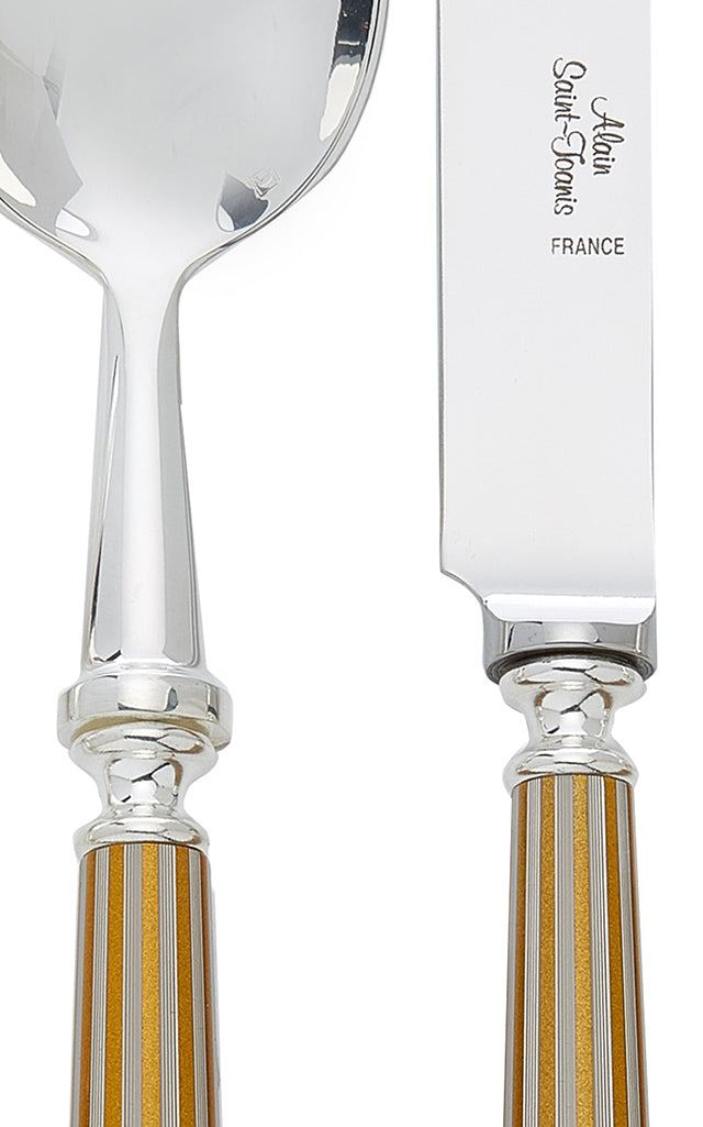 Lignes Silver and Gold-Plated Flatware Set