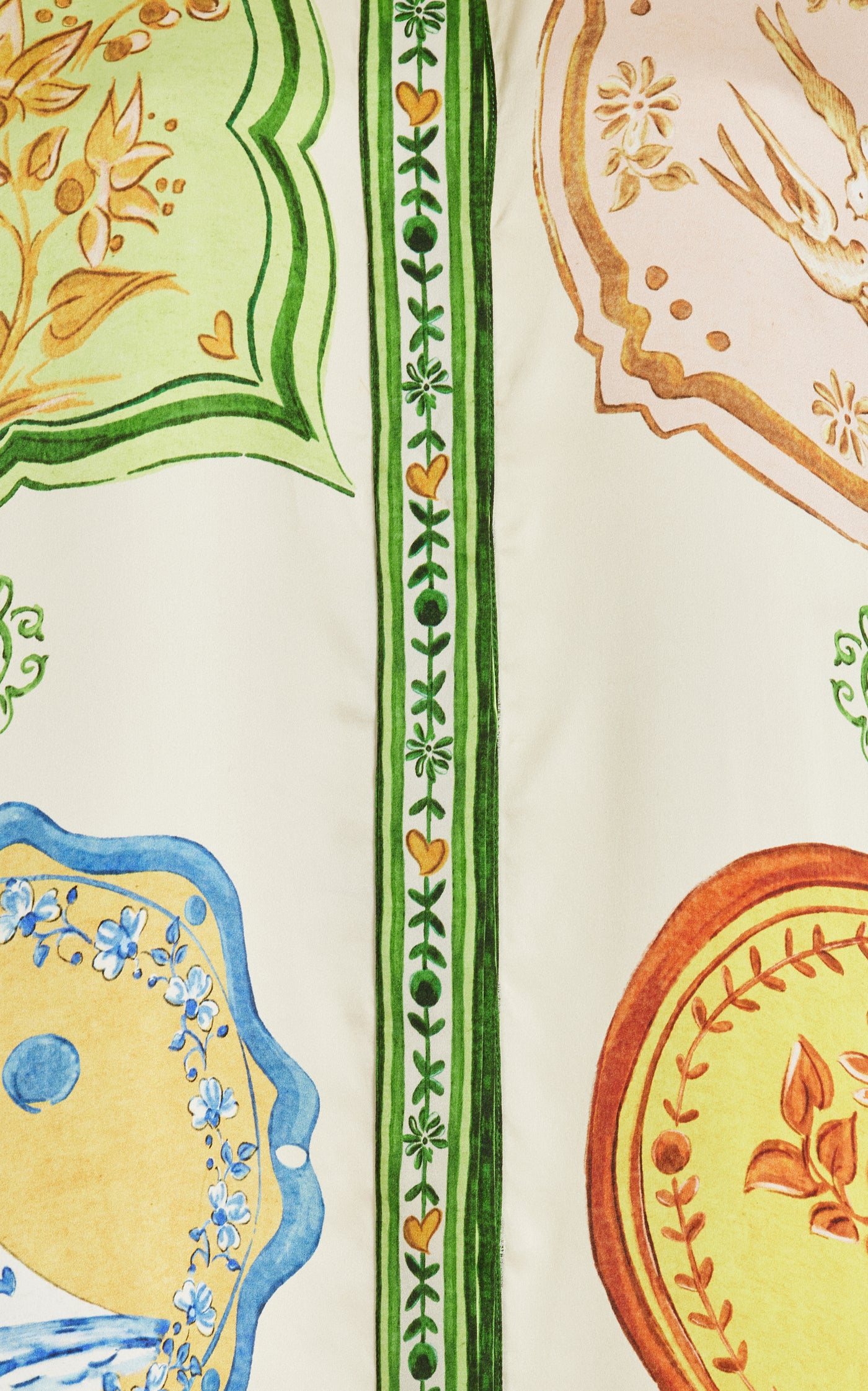 Porcelain Printed Silk-Satin Shirt