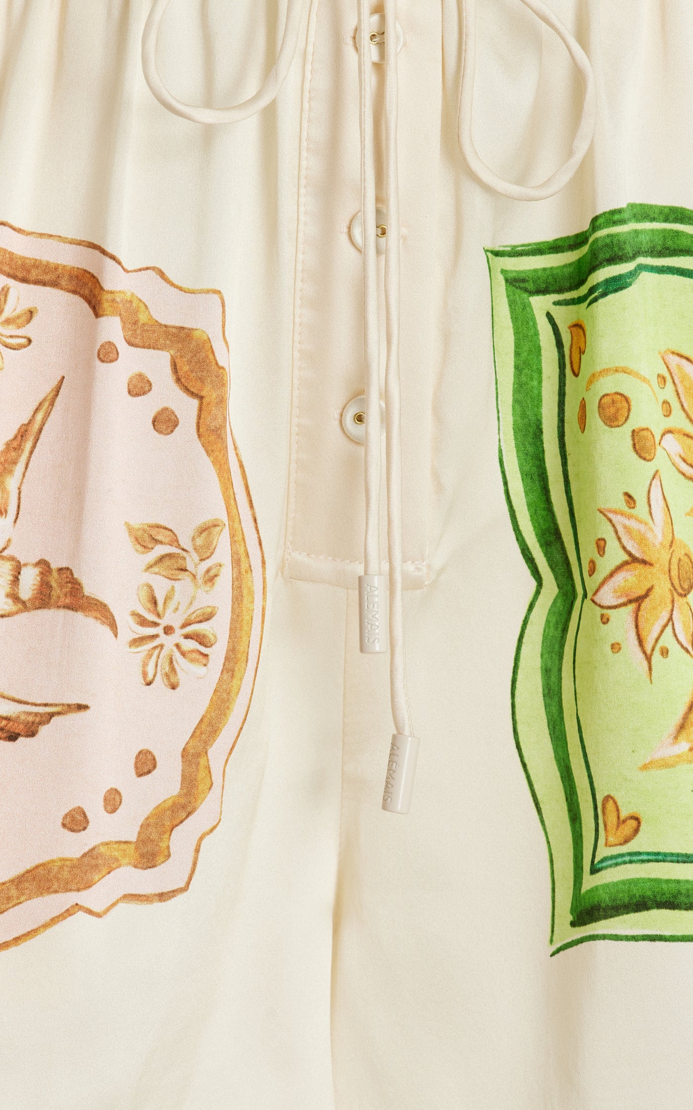 Porcelain Printed Silk-Satin Shorts