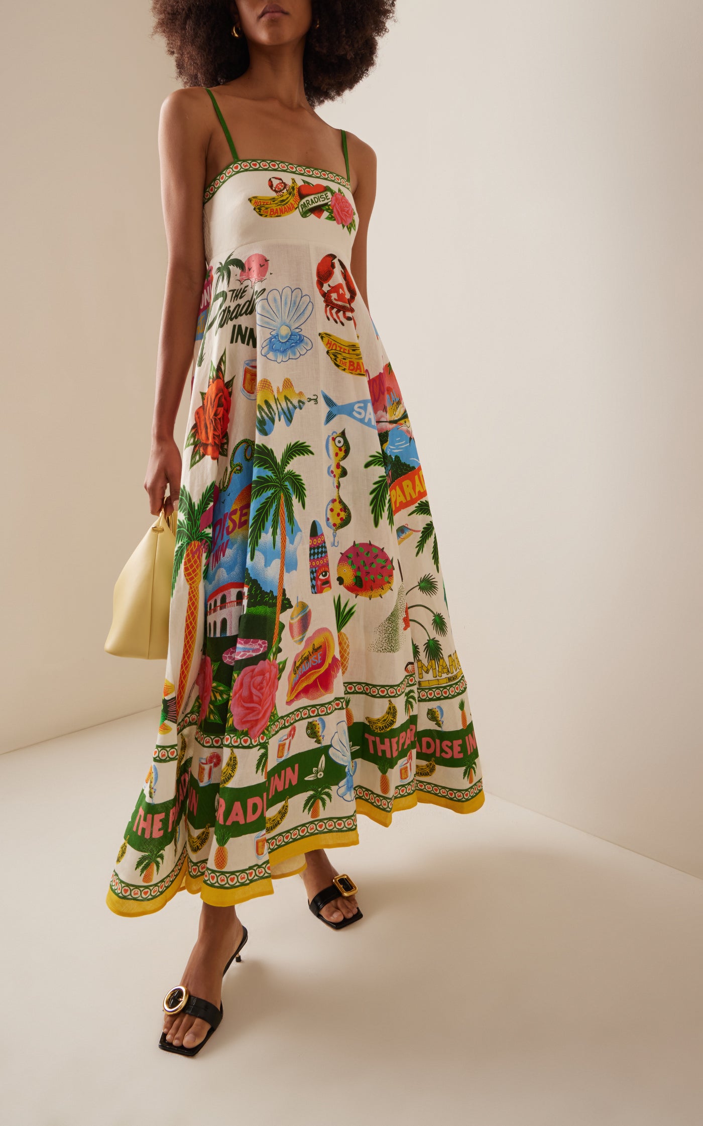 Paradiso Printed-Linen Maxi Dress