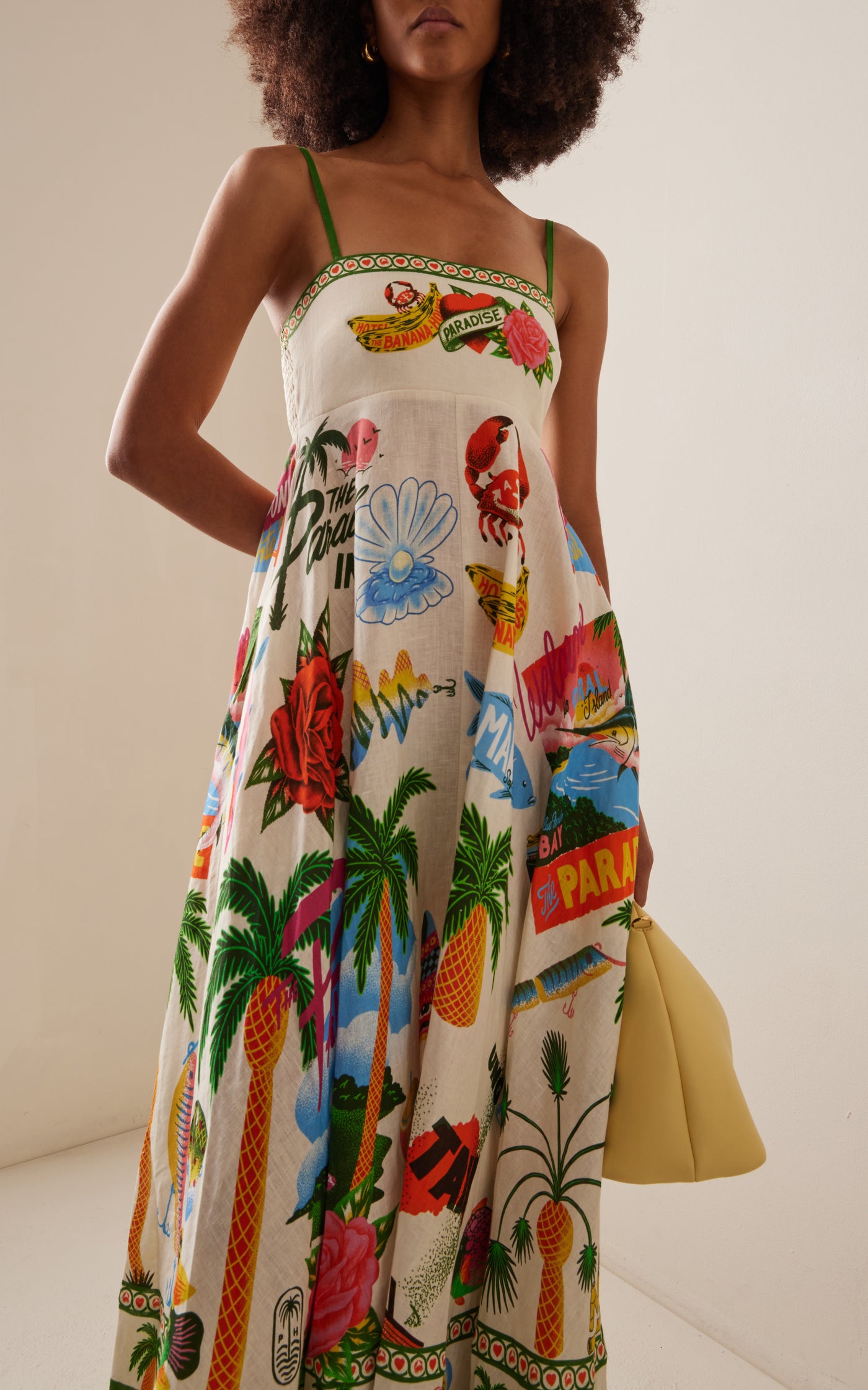 Paradiso Printed-Linen Maxi Dress