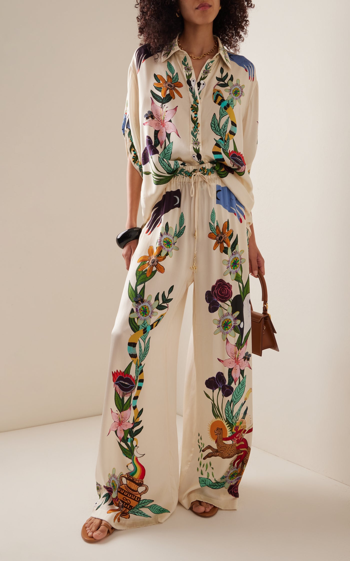 Meagan Printed Silk Pants