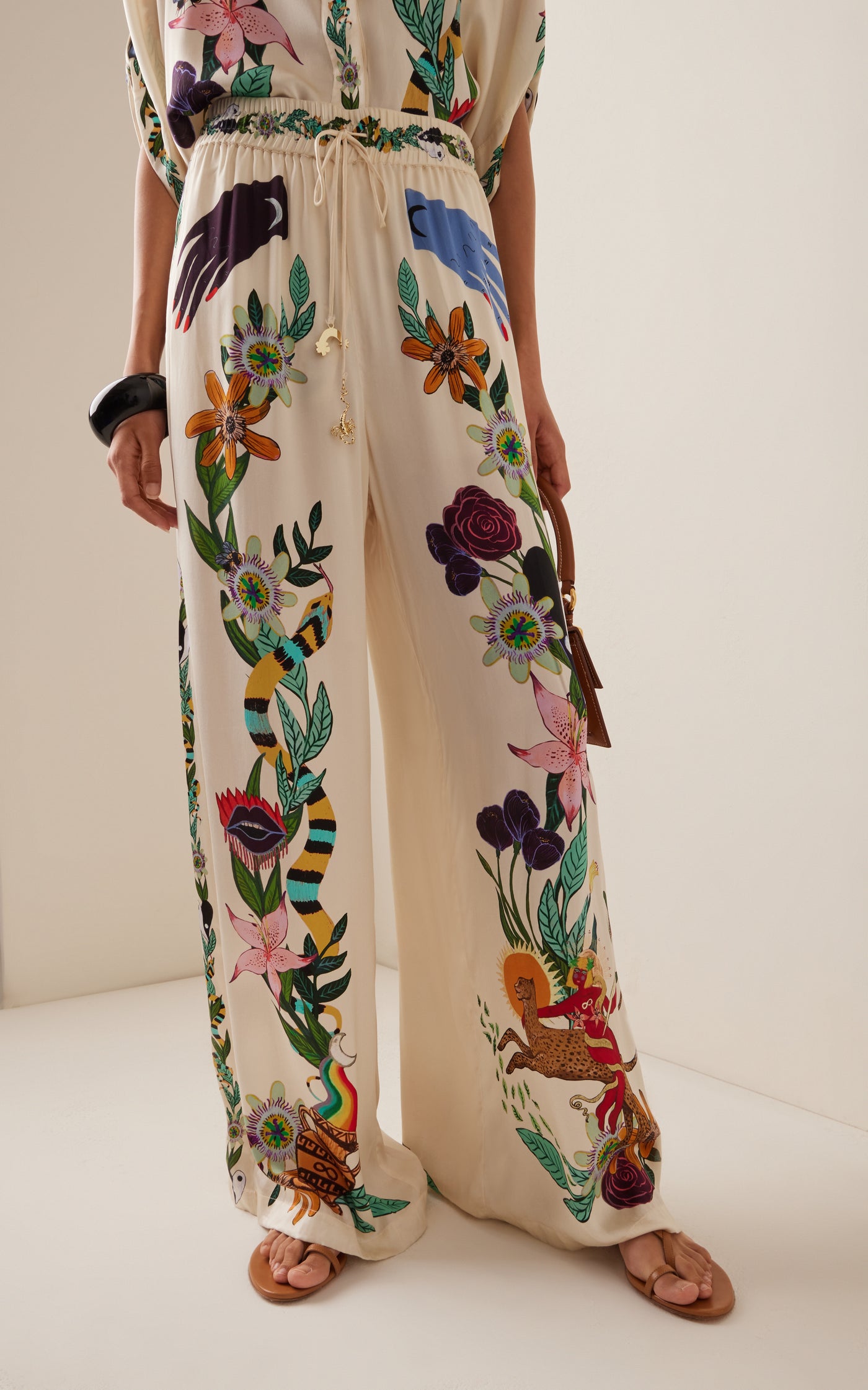 Meagan Printed Silk Pants