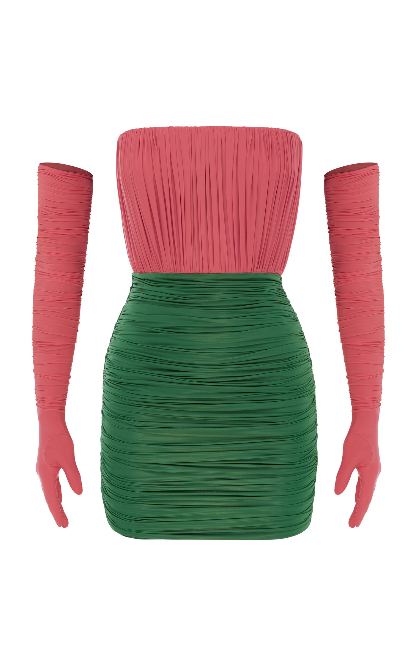 Ruched-Jersey Mini Dress