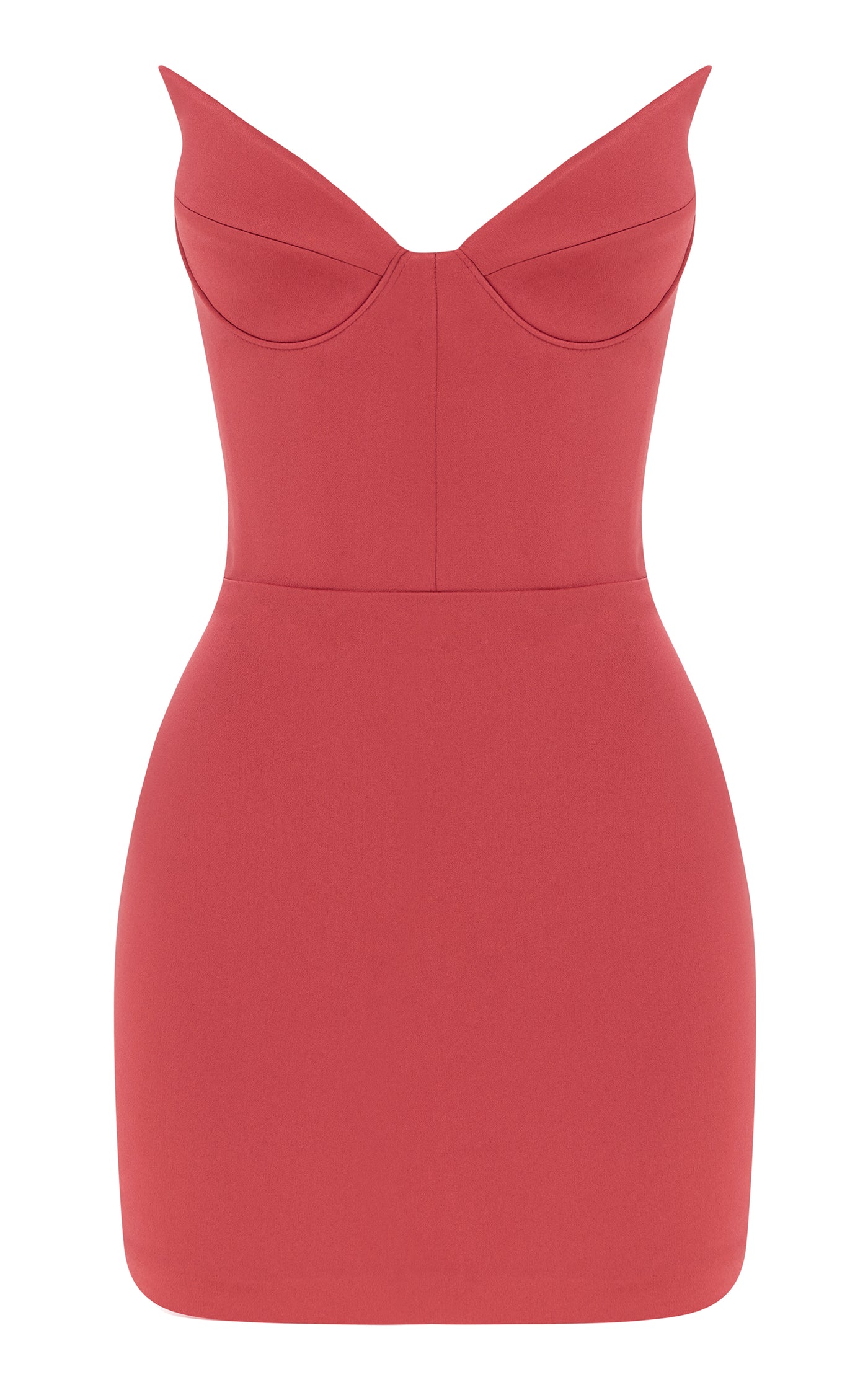 Sculpted Bustier Satin-Crepe Mini Dress