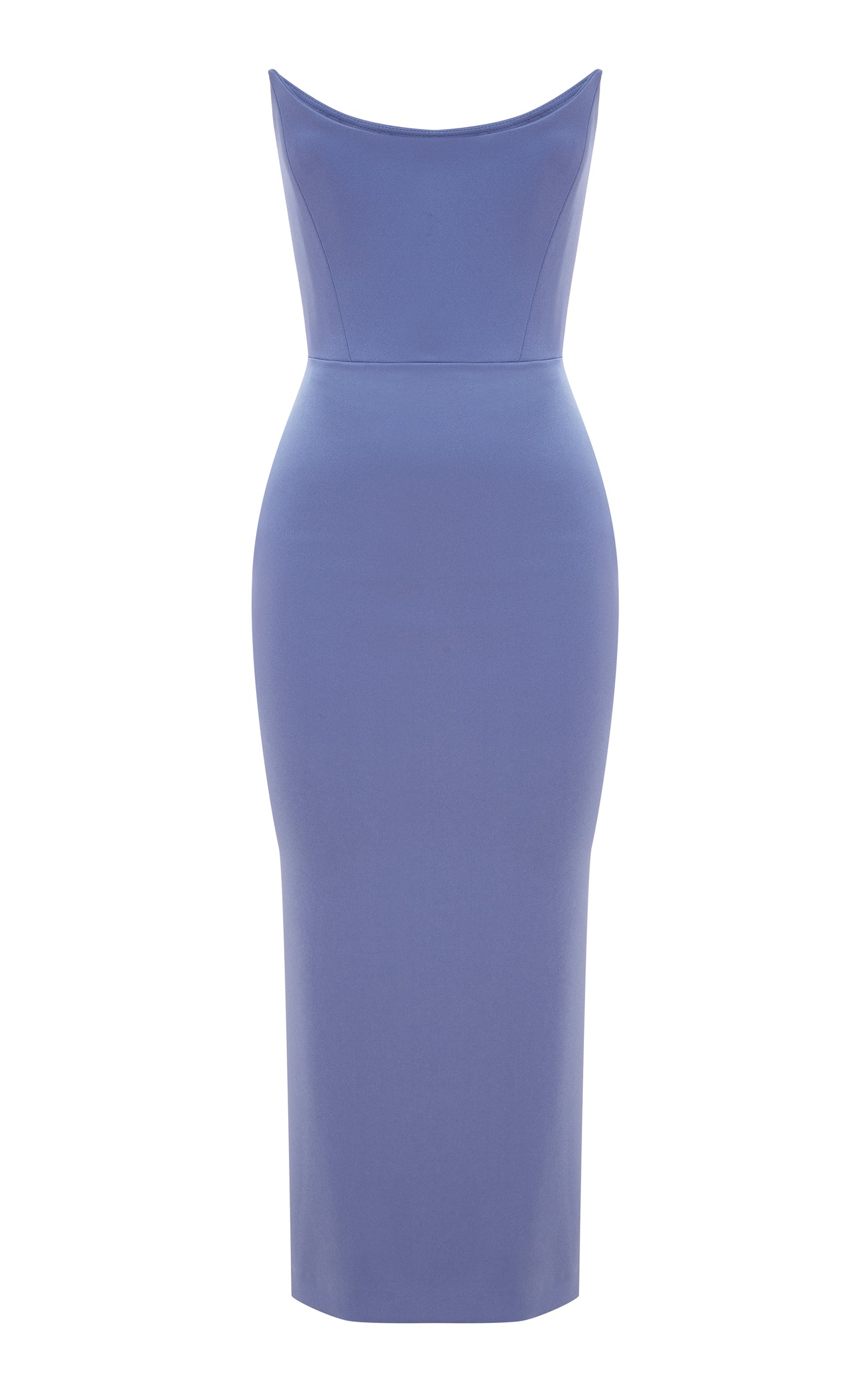 Strapless Satin-Crepe Midi Dress