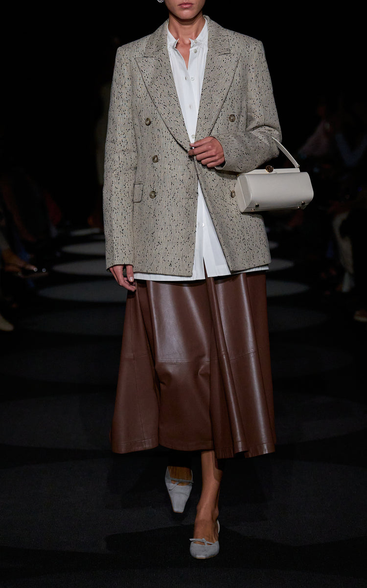 Varda Leather Midi Skirt