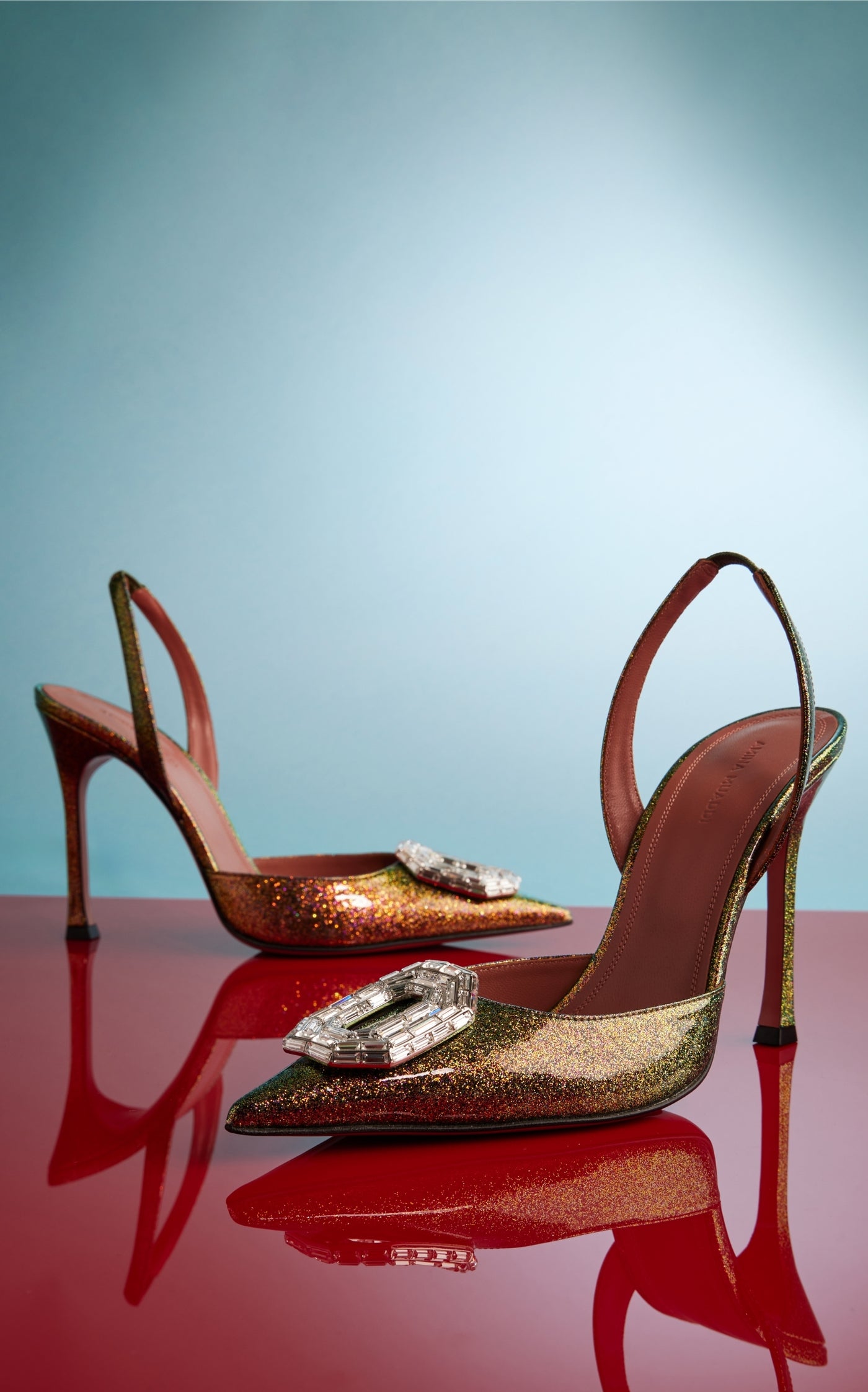 Camelia Glittered Slingback Pumps