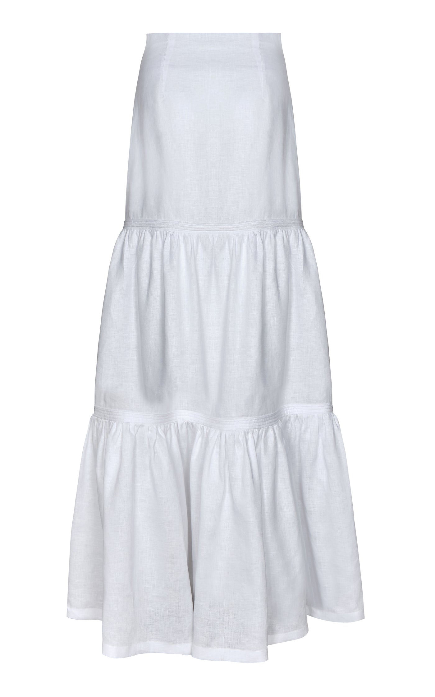Venecia Tiered Linen Maxi Skirt