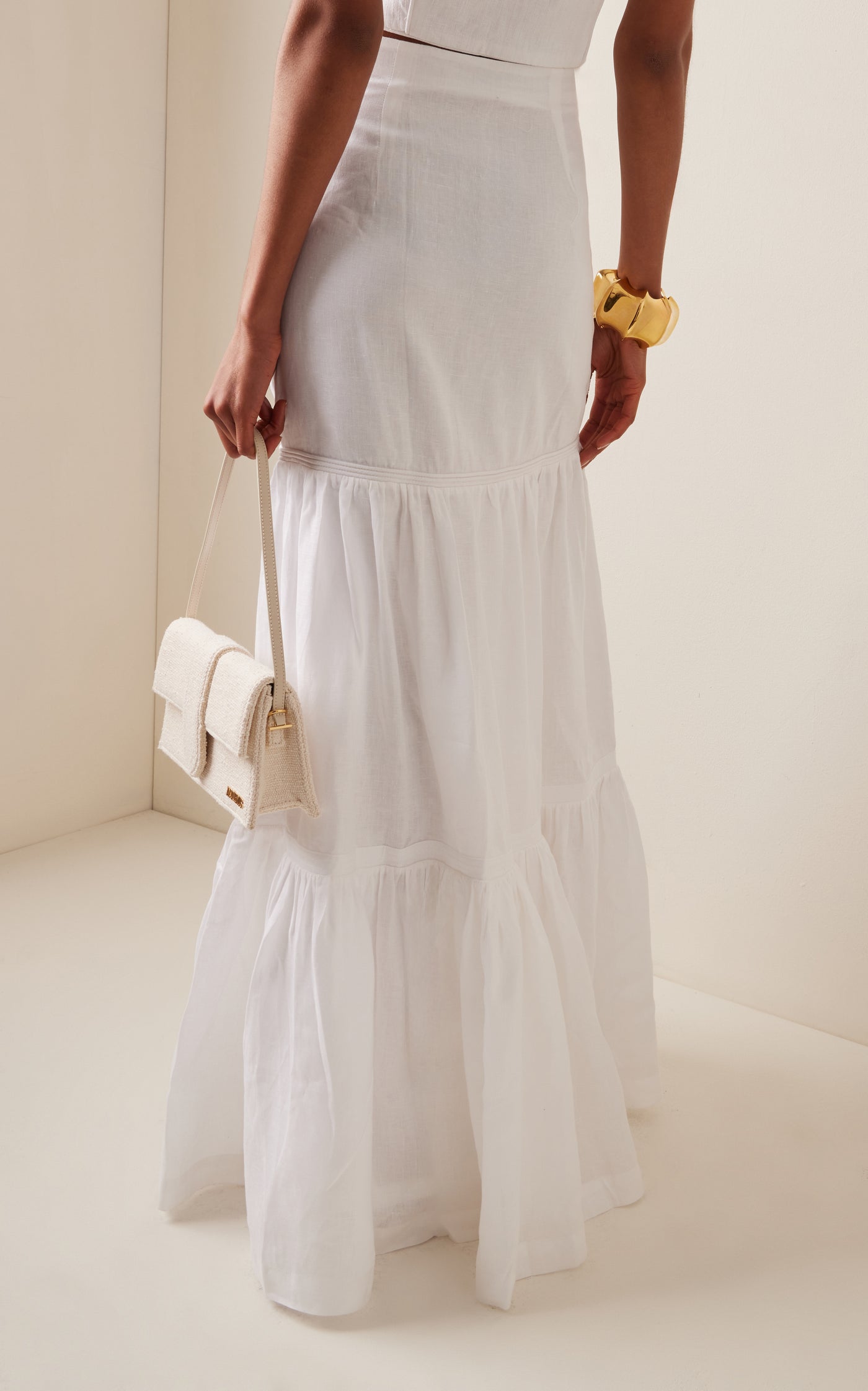 Venecia Tiered Linen Maxi Skirt