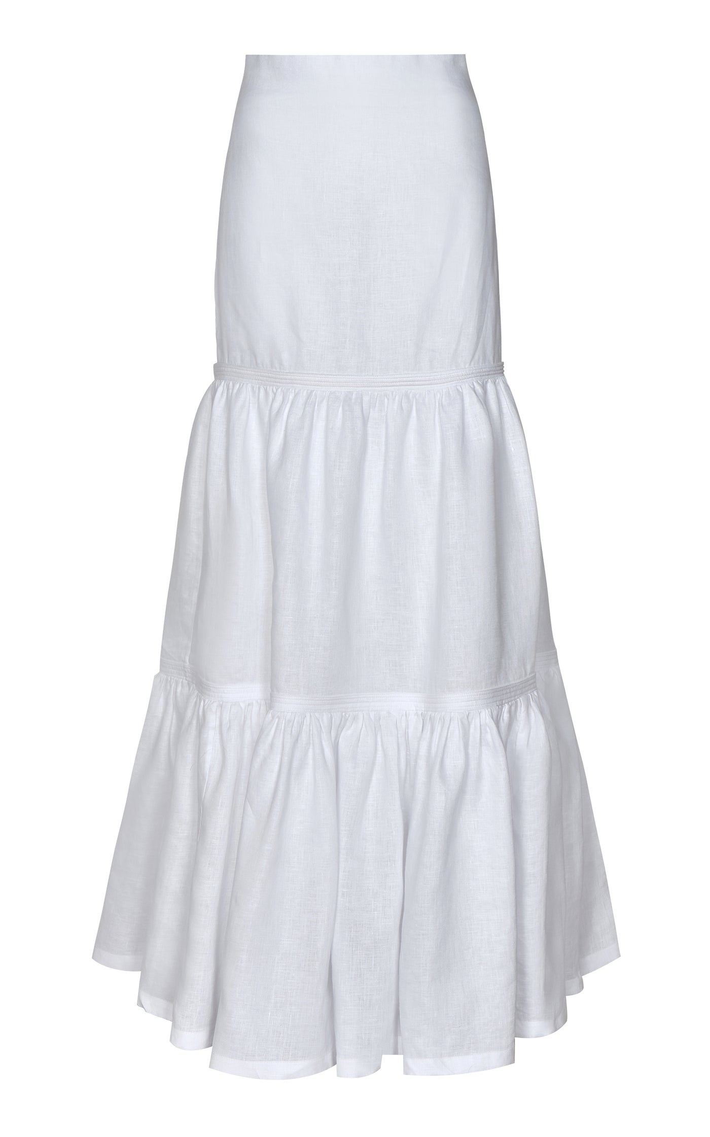 Venecia Tiered Linen Maxi Skirt