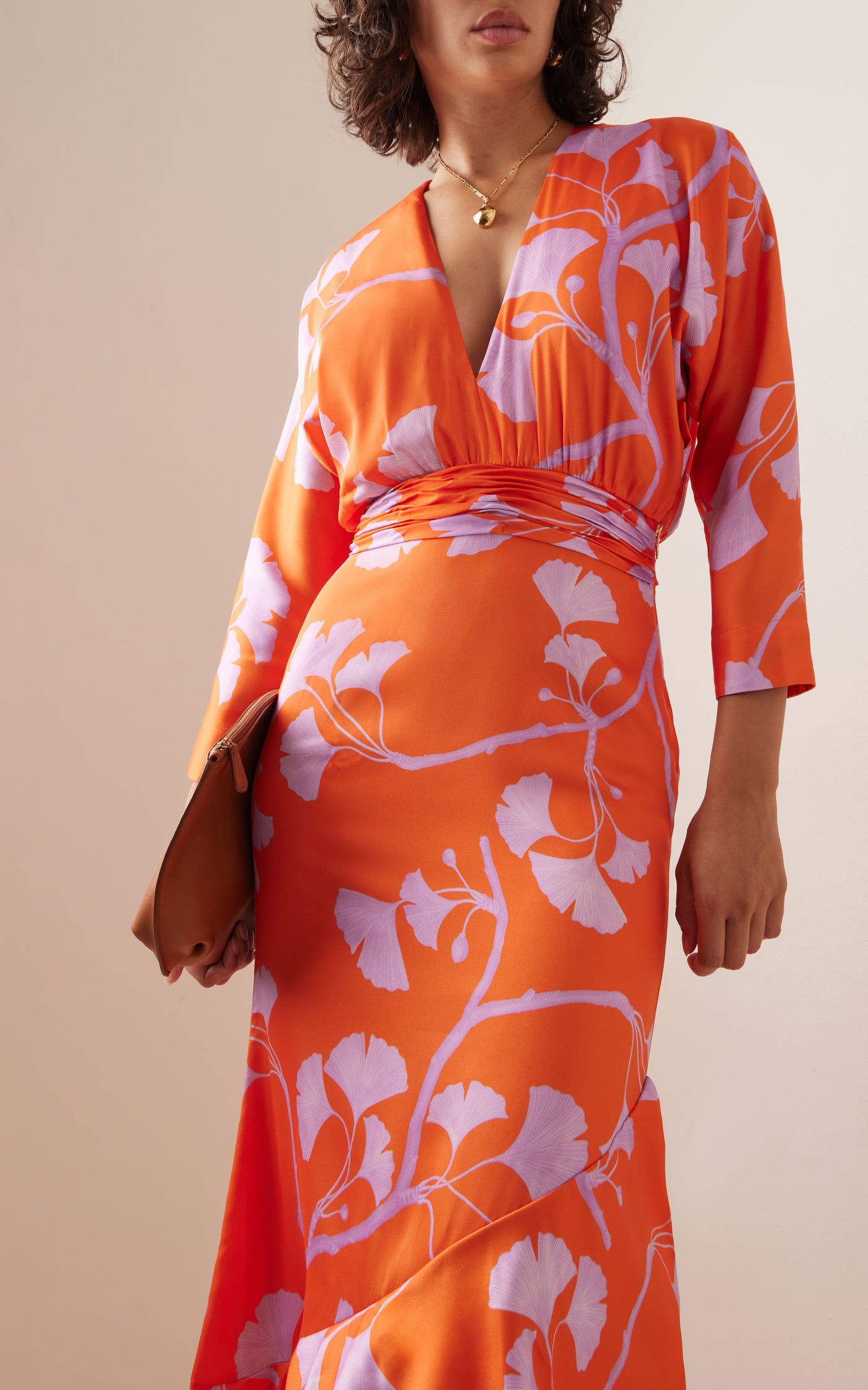 Heliconia Printed Twill Maxi Dress