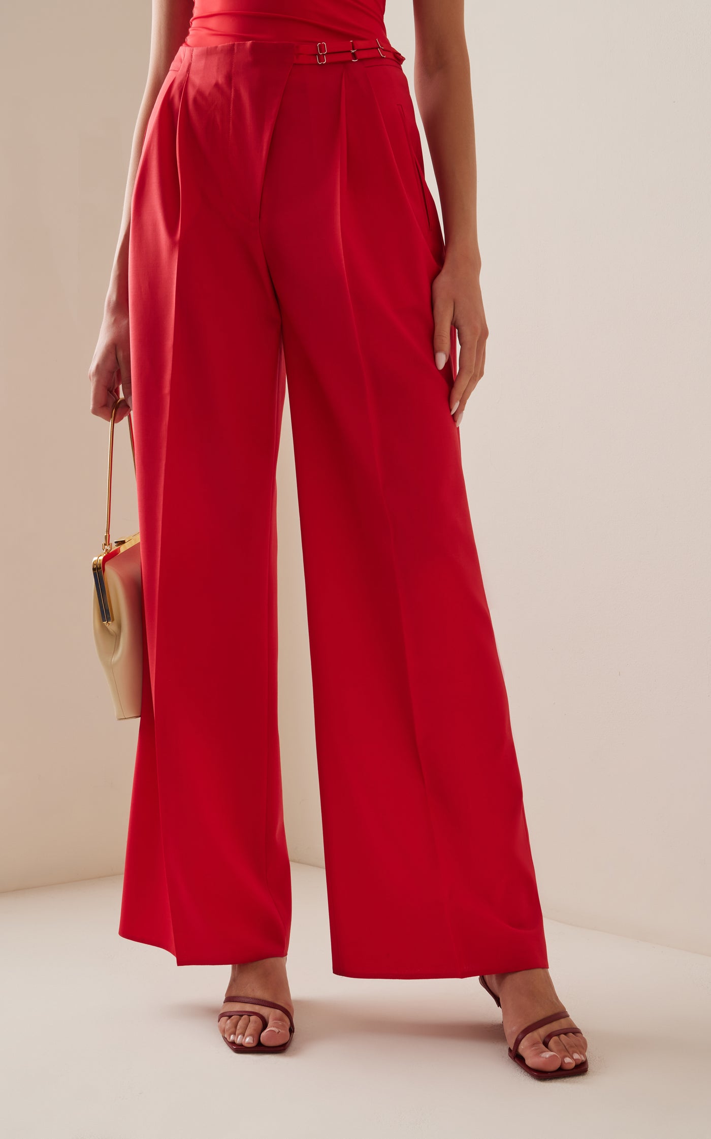 Noemie Satin Straight-Leg Pants