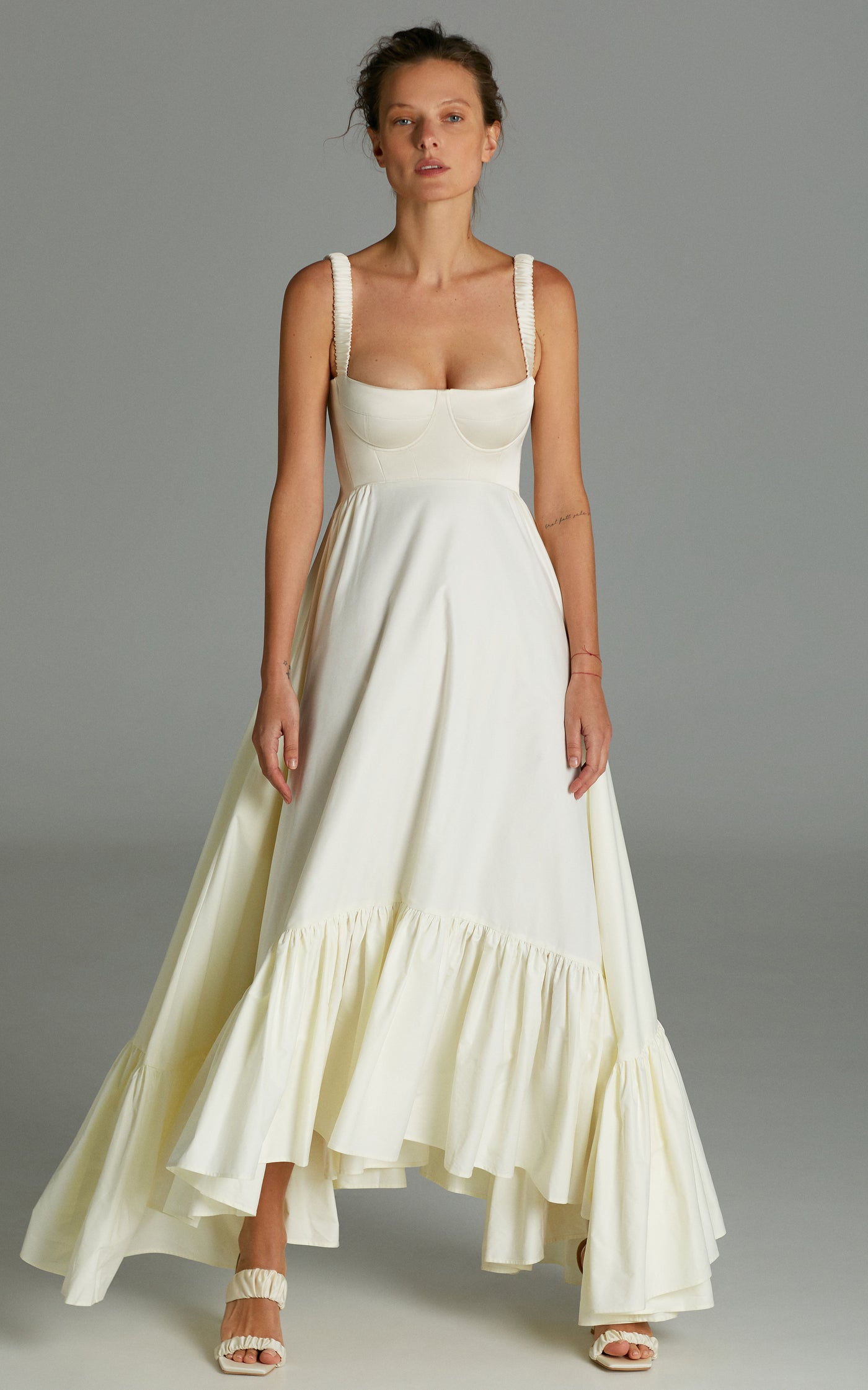 Snowdrop Asymmetric Cotton-Blend Maxi Dress