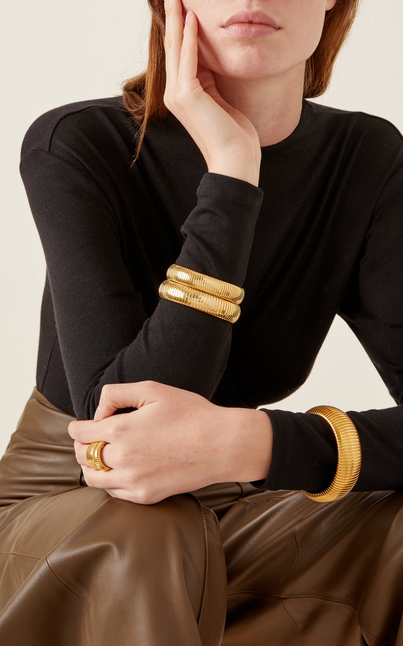 Exclusive Cobra 24K Gold-Plated Bracelet Set