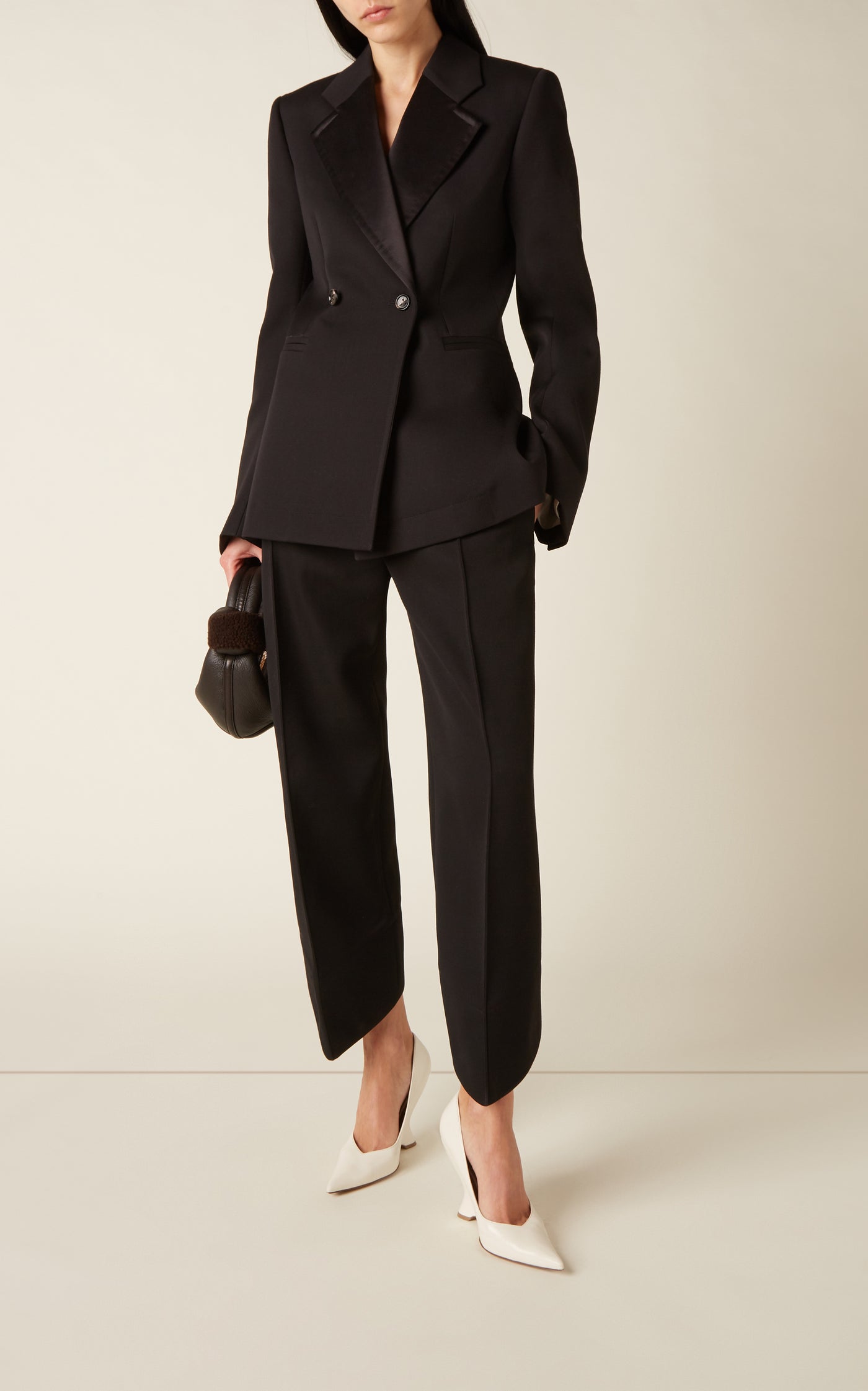Double-Breasted Wool Cocoon Blazer