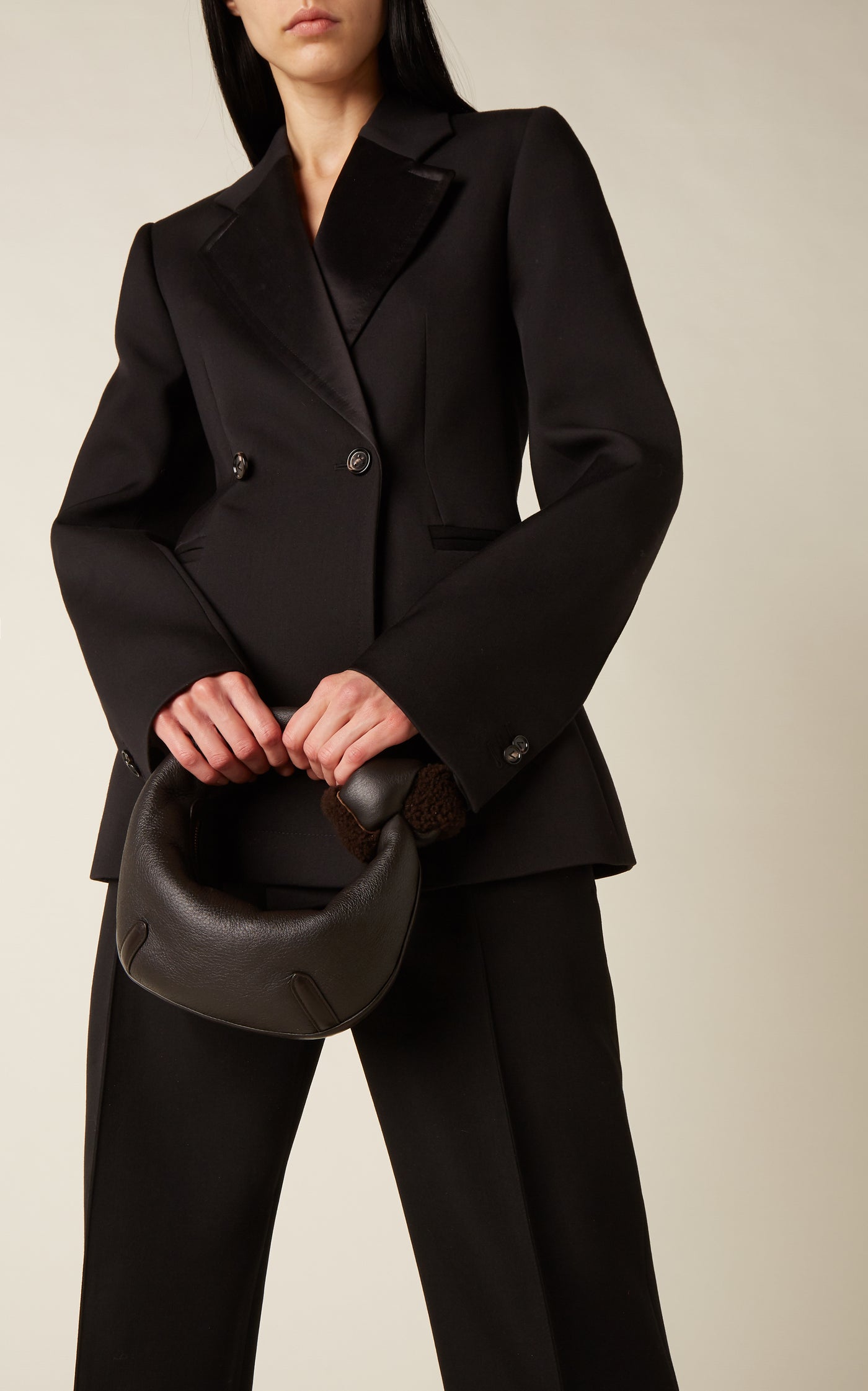 Double-Breasted Wool Cocoon Blazer