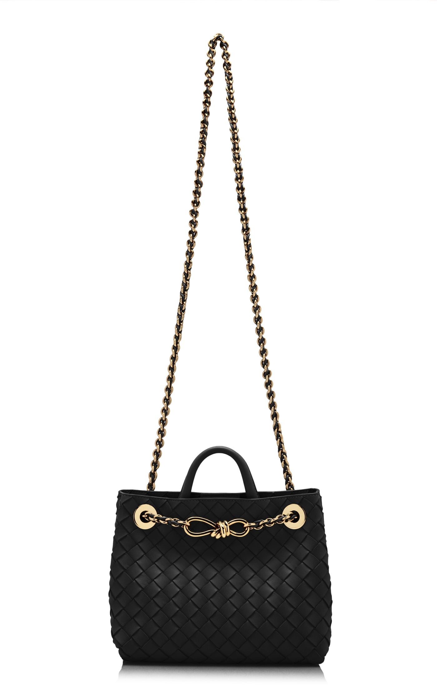 Small Andiamo Intrecciato Leather Chain Bag