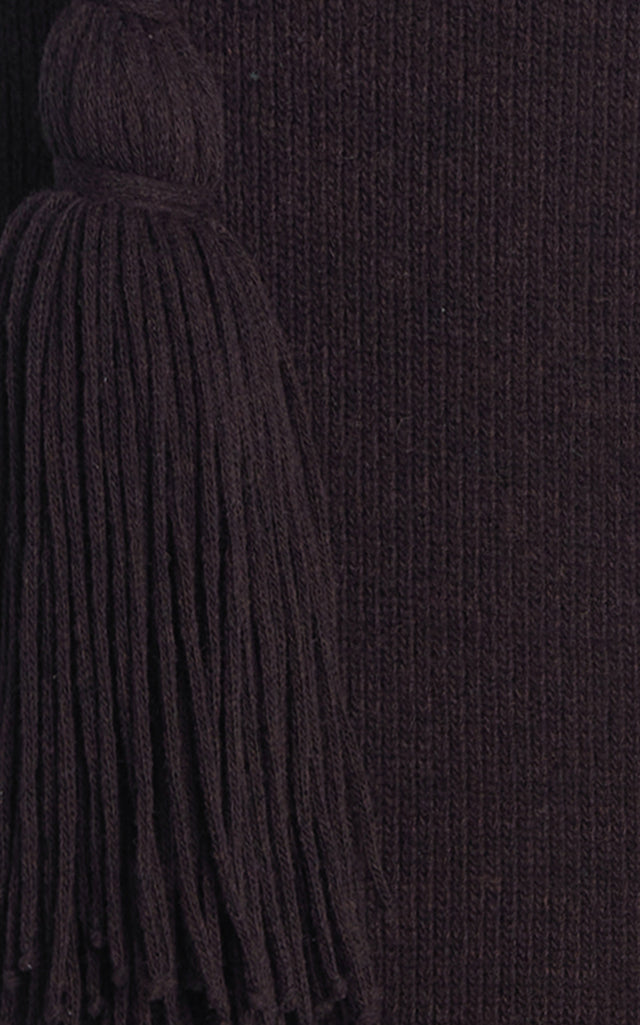 Tasseled Wool-Knit Mini Dress