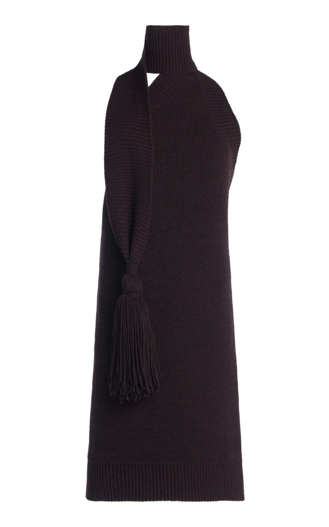 Tasseled Wool-Knit Mini Dress