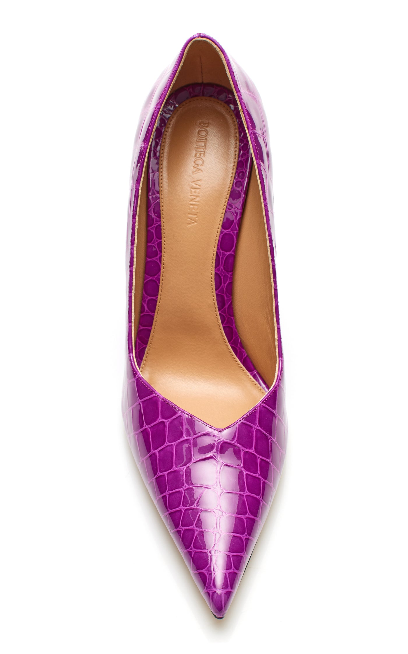 Croc-Embossed Leather Wedge Pumps