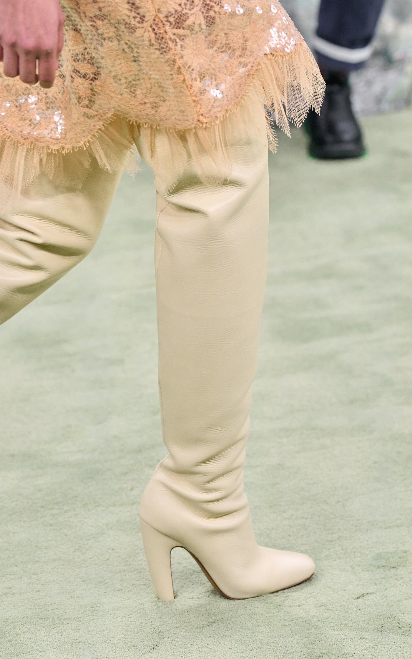 Over-The-Knee Leather High Heel Boots
