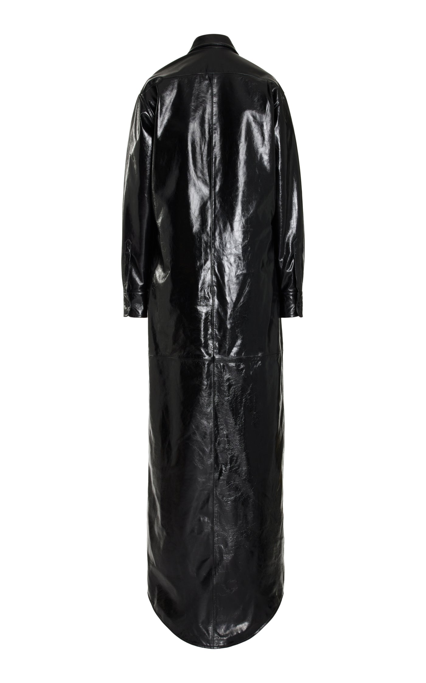 The Adelle Glazed Leather Midi Dress