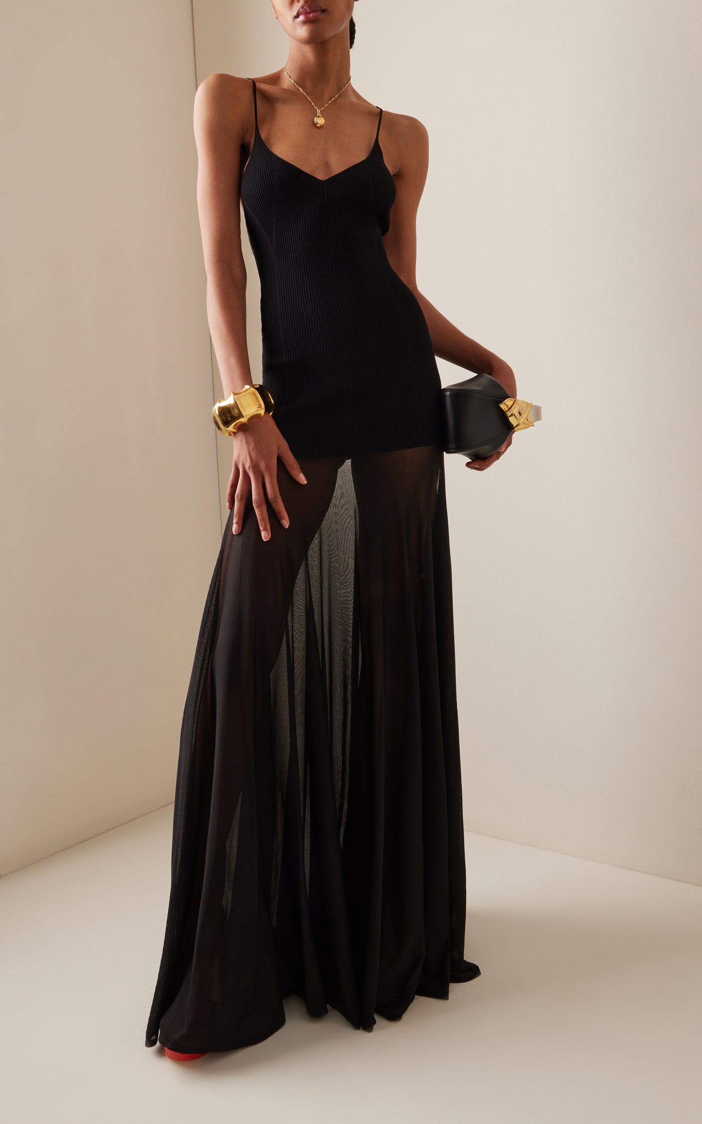 The Katya Sheer Knit Maxi Dress