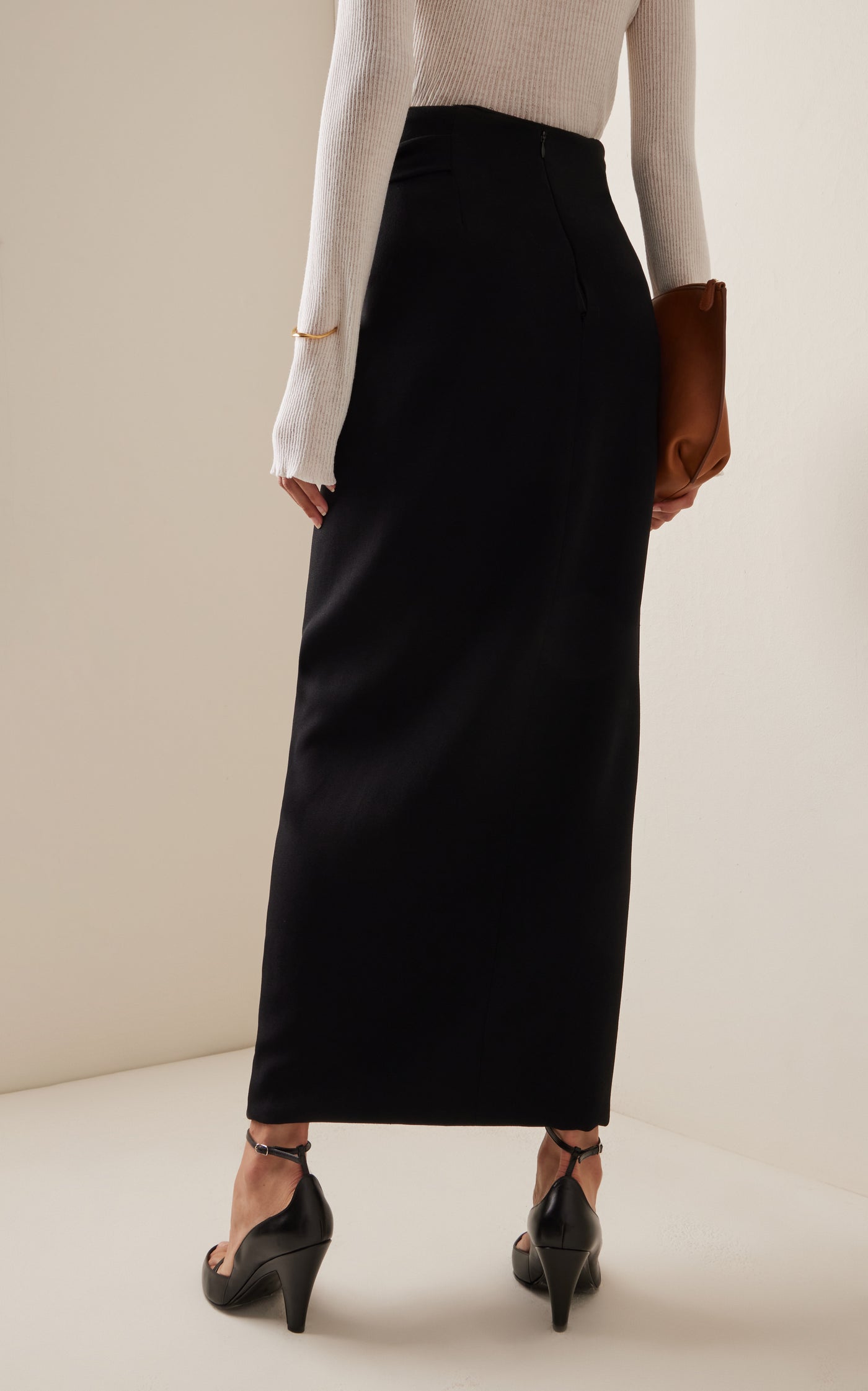 The Nora Glazed Leather Maxi Skirt