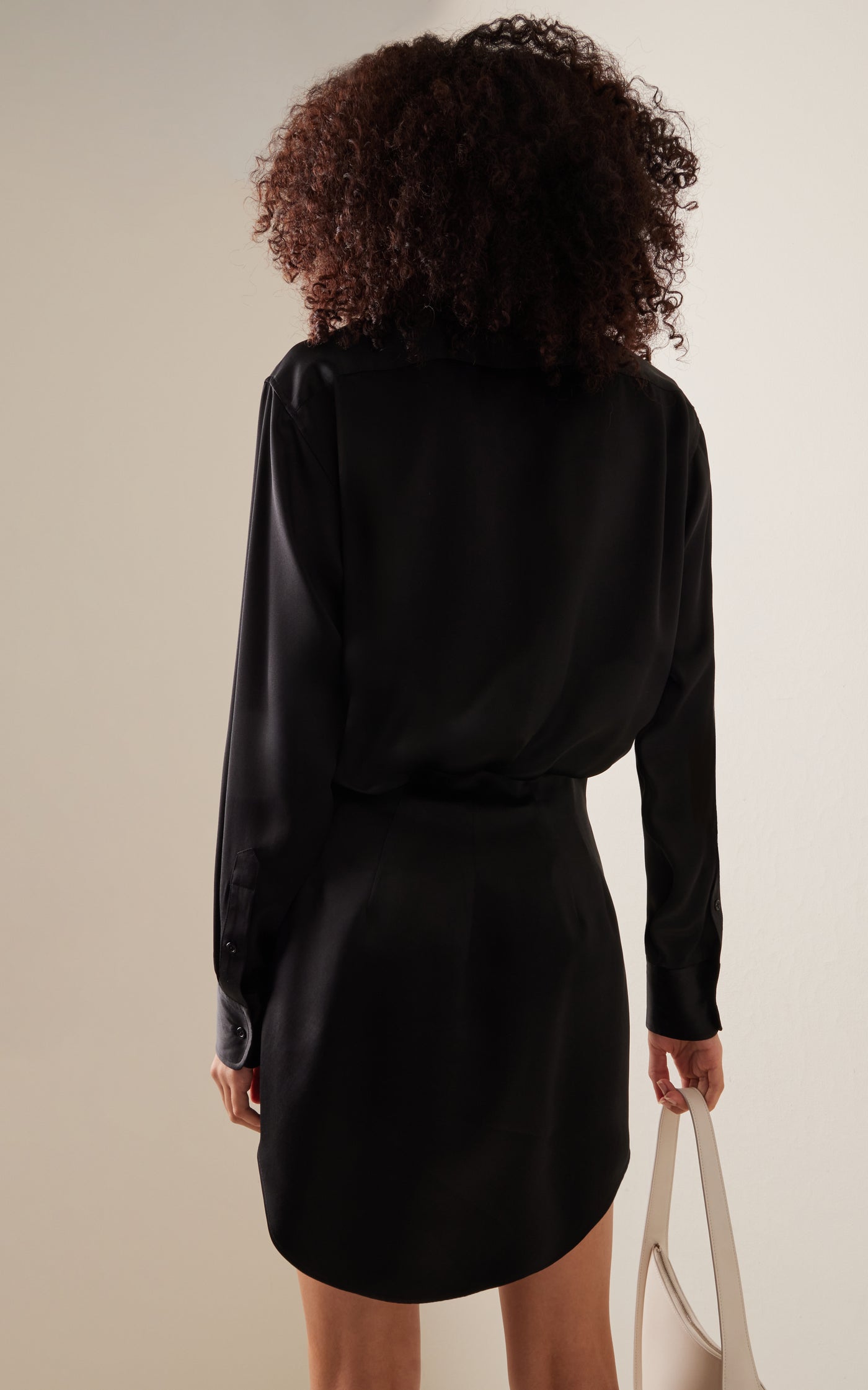 The Vera Silk Mini Shirt Dress