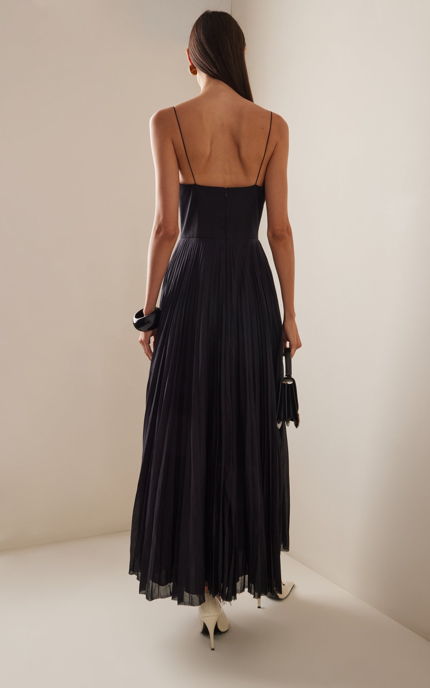 Wesley Pleated Silk-Cotton Maxi Dress