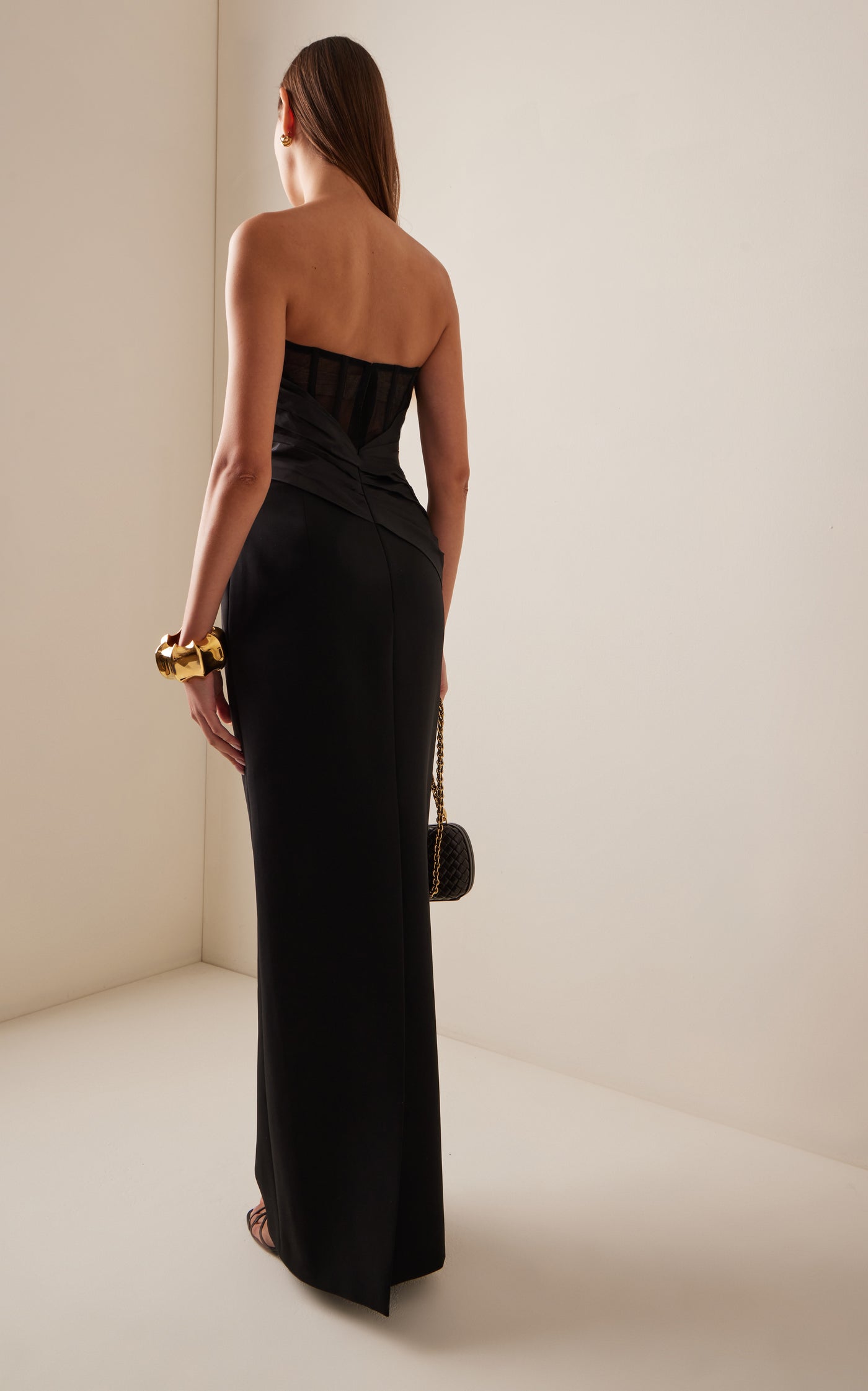 Strapless Ruched Gown