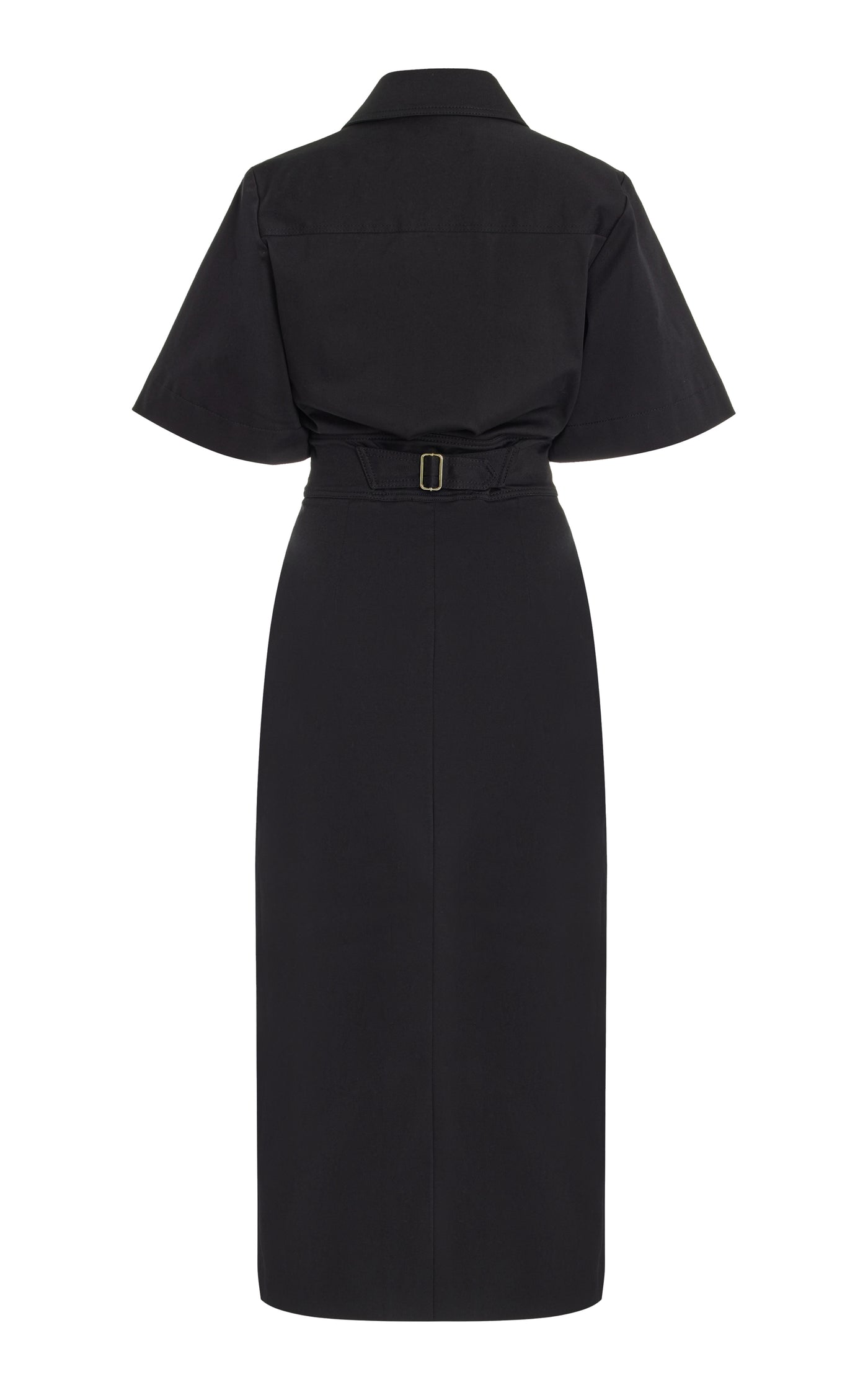 Belted Stretch-Cotton Midi Dress