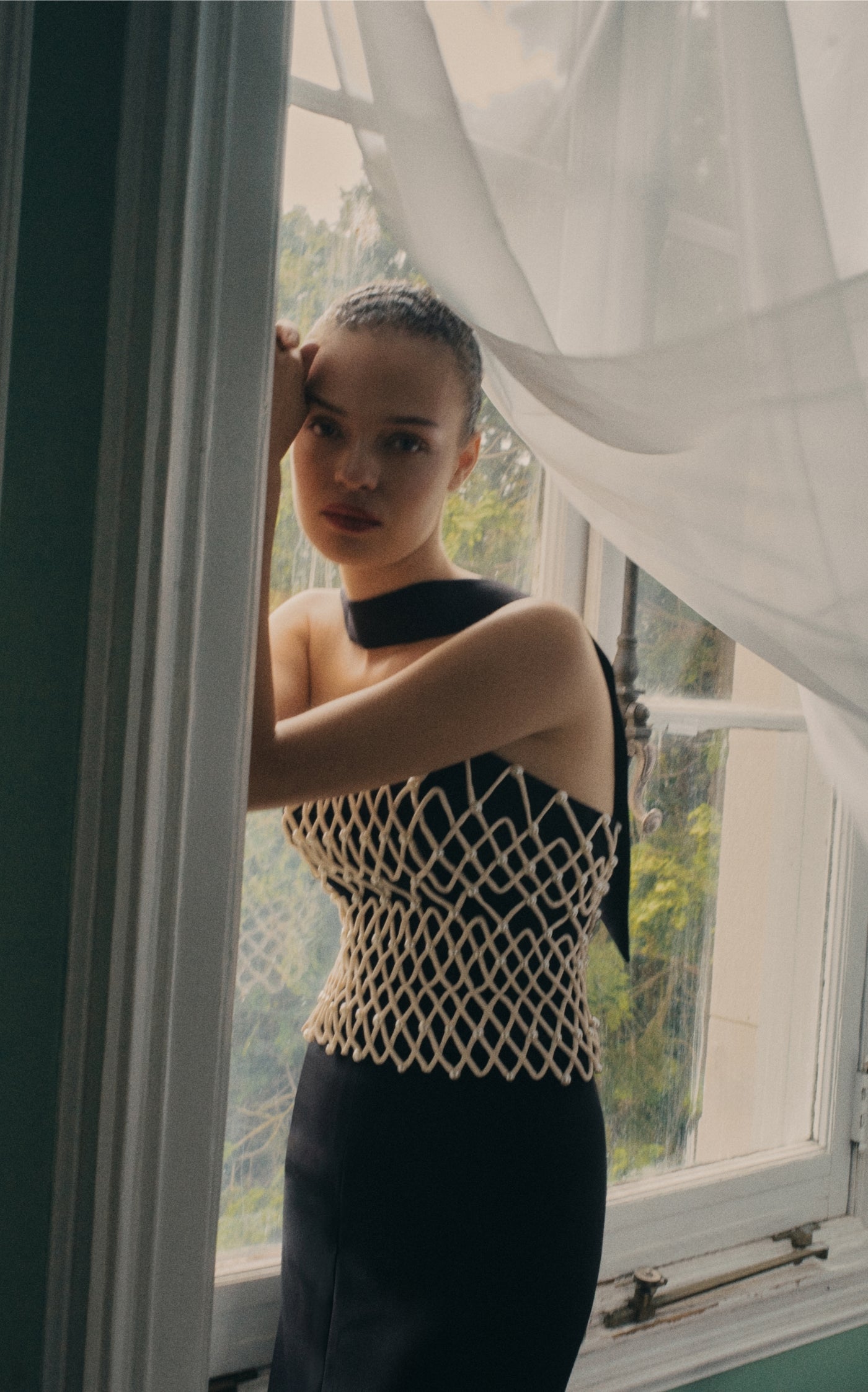 Exclusive Embroidered Strapless Bustier Top