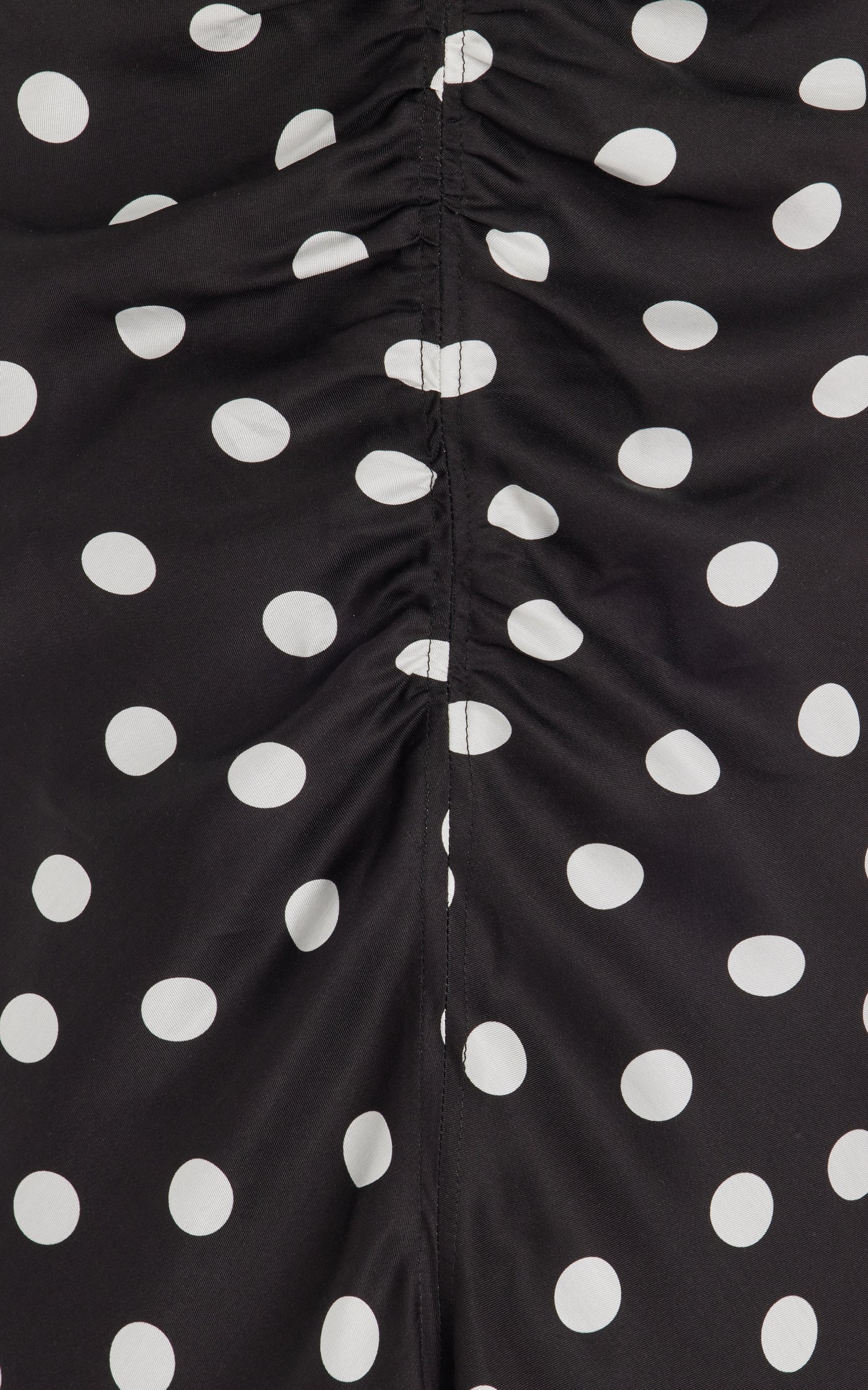 Ruched Polka-Dot Midi Dress