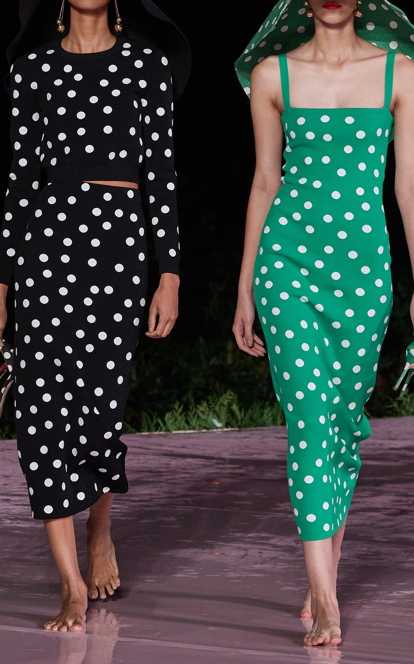 Polka-Dot Midi Skirt