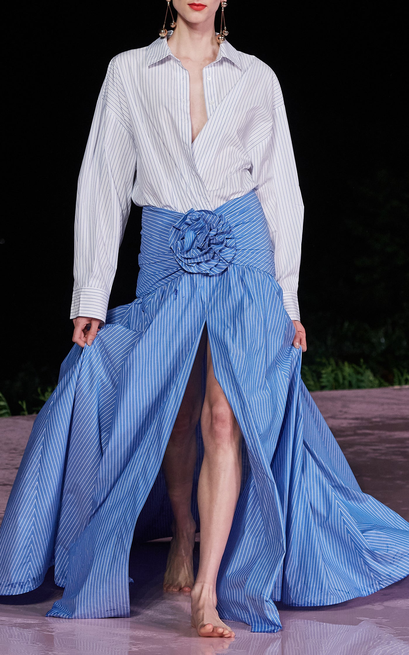 Gathered Cotton Maxi Skirt