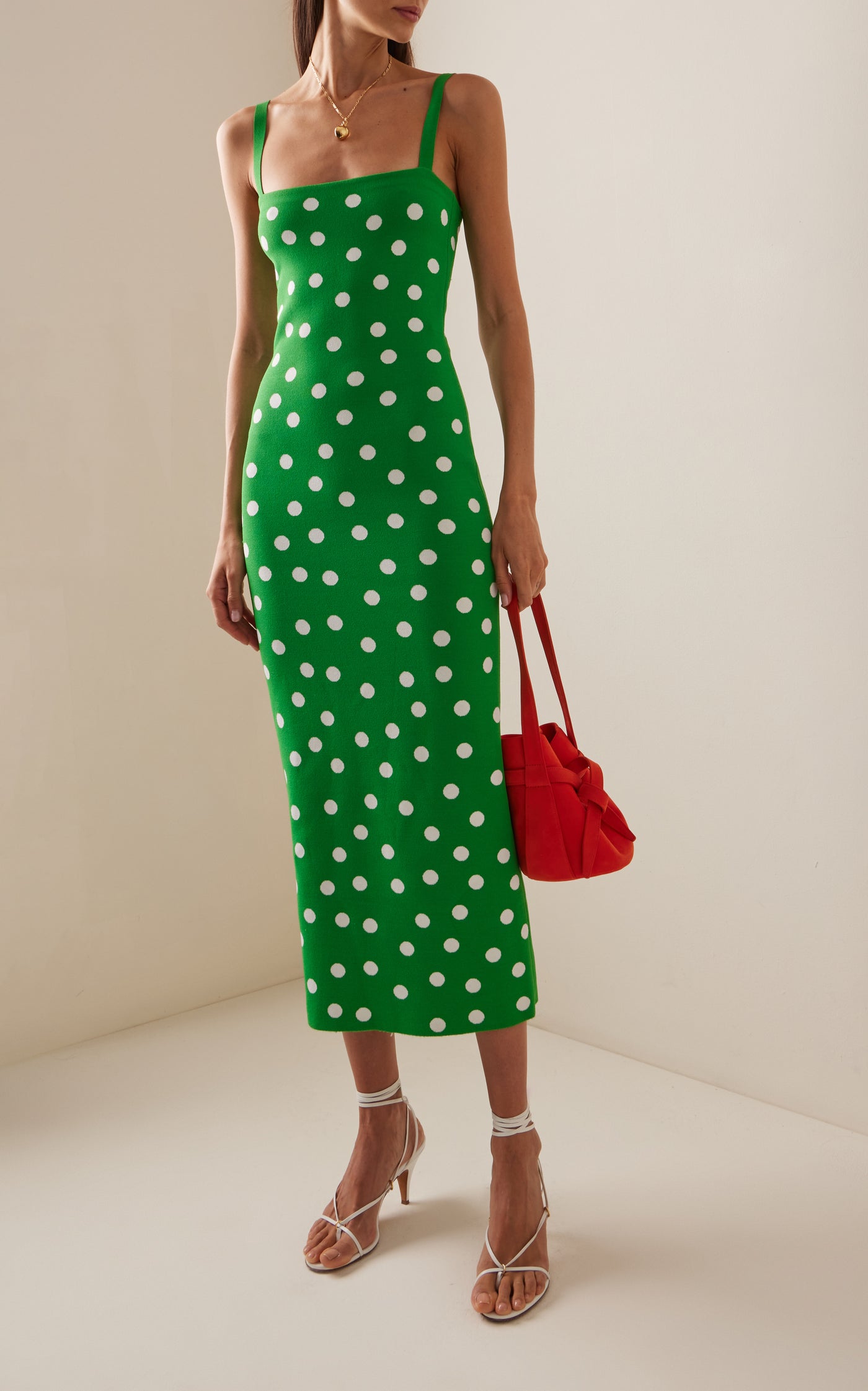 Polka-Dot Midi Dress