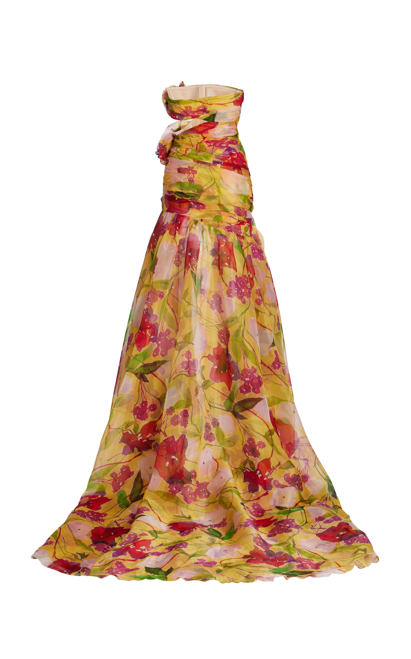 Draped Silk Maxi Dress